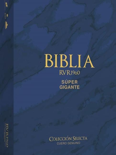 Vorderes Coverbild Biblia Rvr 1960 Letra Súper Gigante Cuero Genuino Azul Con Índice (Bible Rvr 1960 Super Giant Print Genuine Leather Bllue (Spanish Edition)