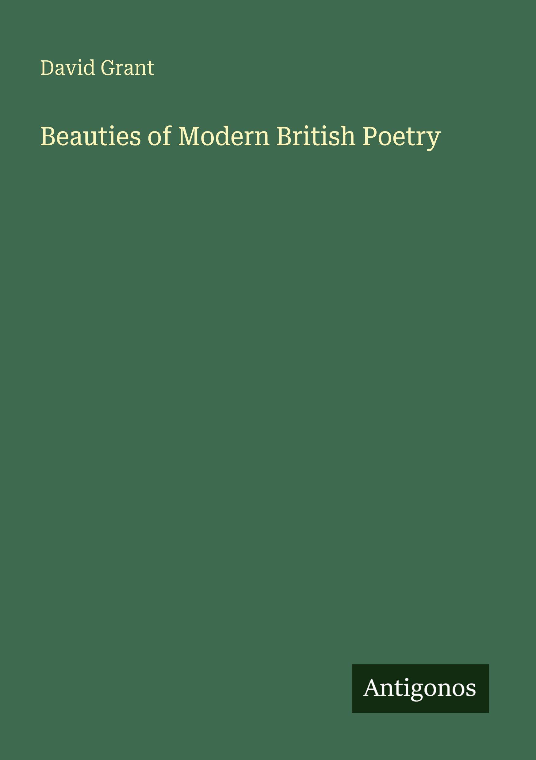 Vorderes Coverbild Beauties of Modern British Poetry
