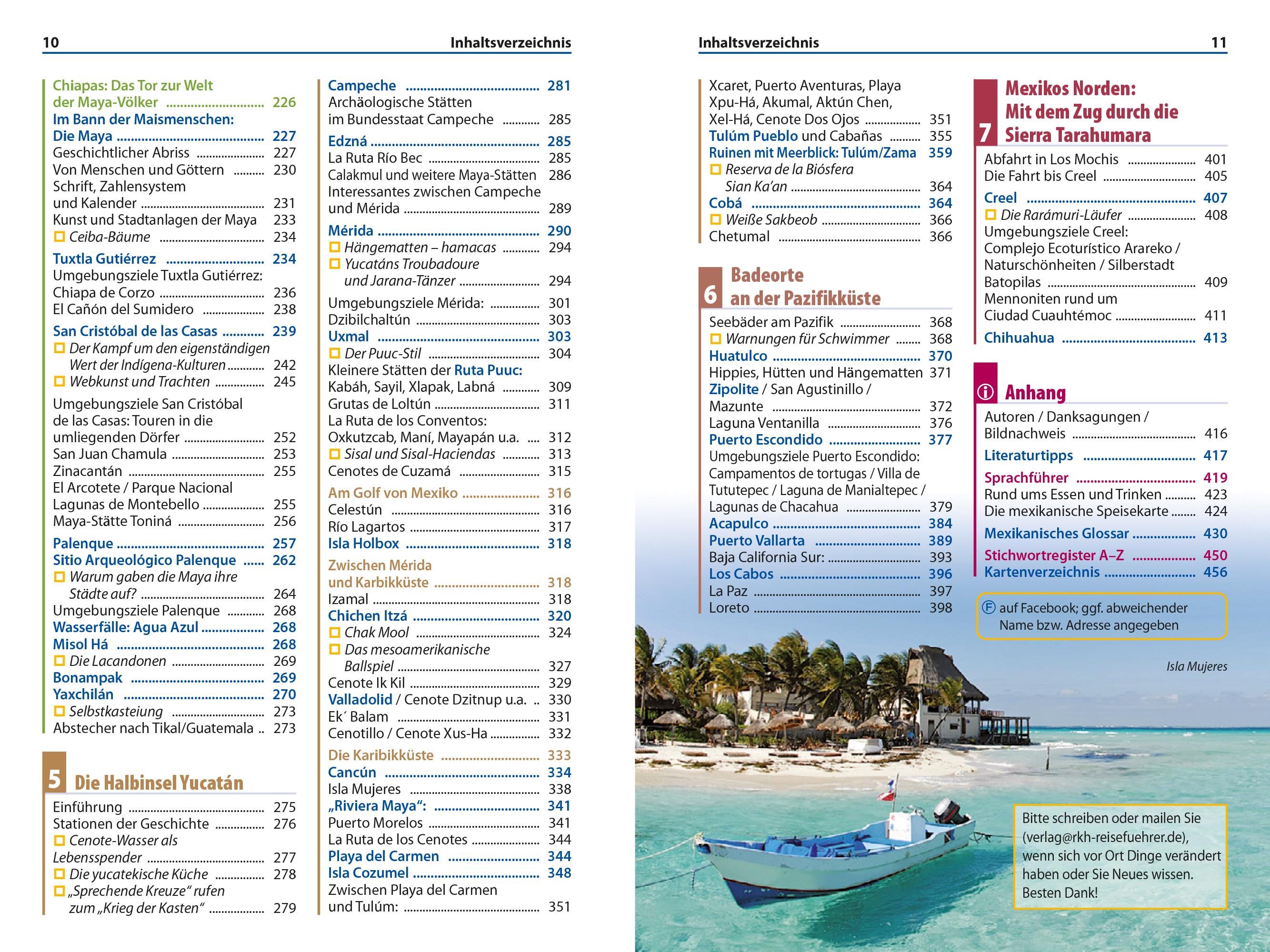 Beispielinhalt (Bild) Reise Know-How Reiseführer Mexiko kompakt