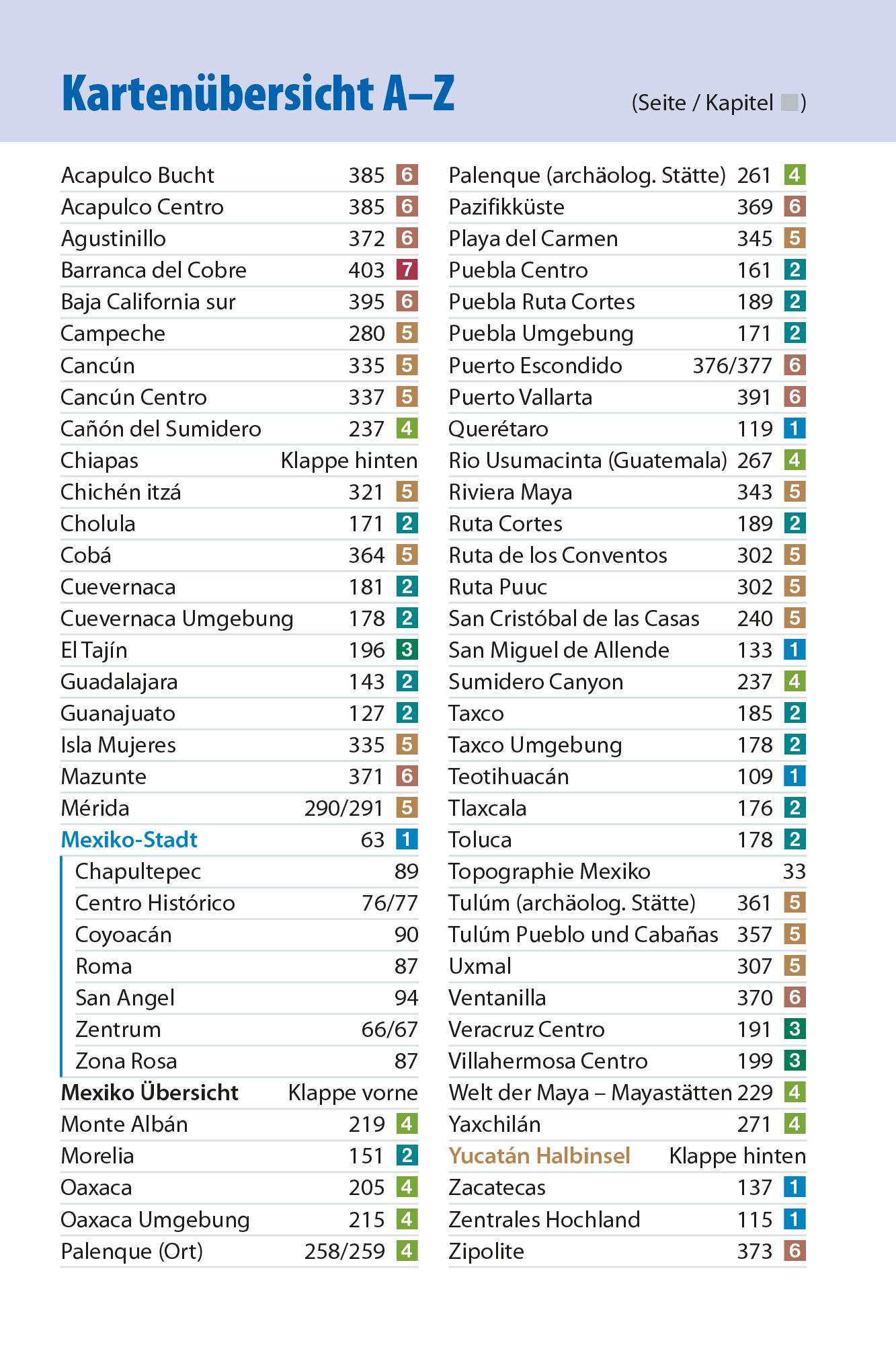Beispielinhalt (Bild) Reise Know-How Reiseführer Mexiko kompakt