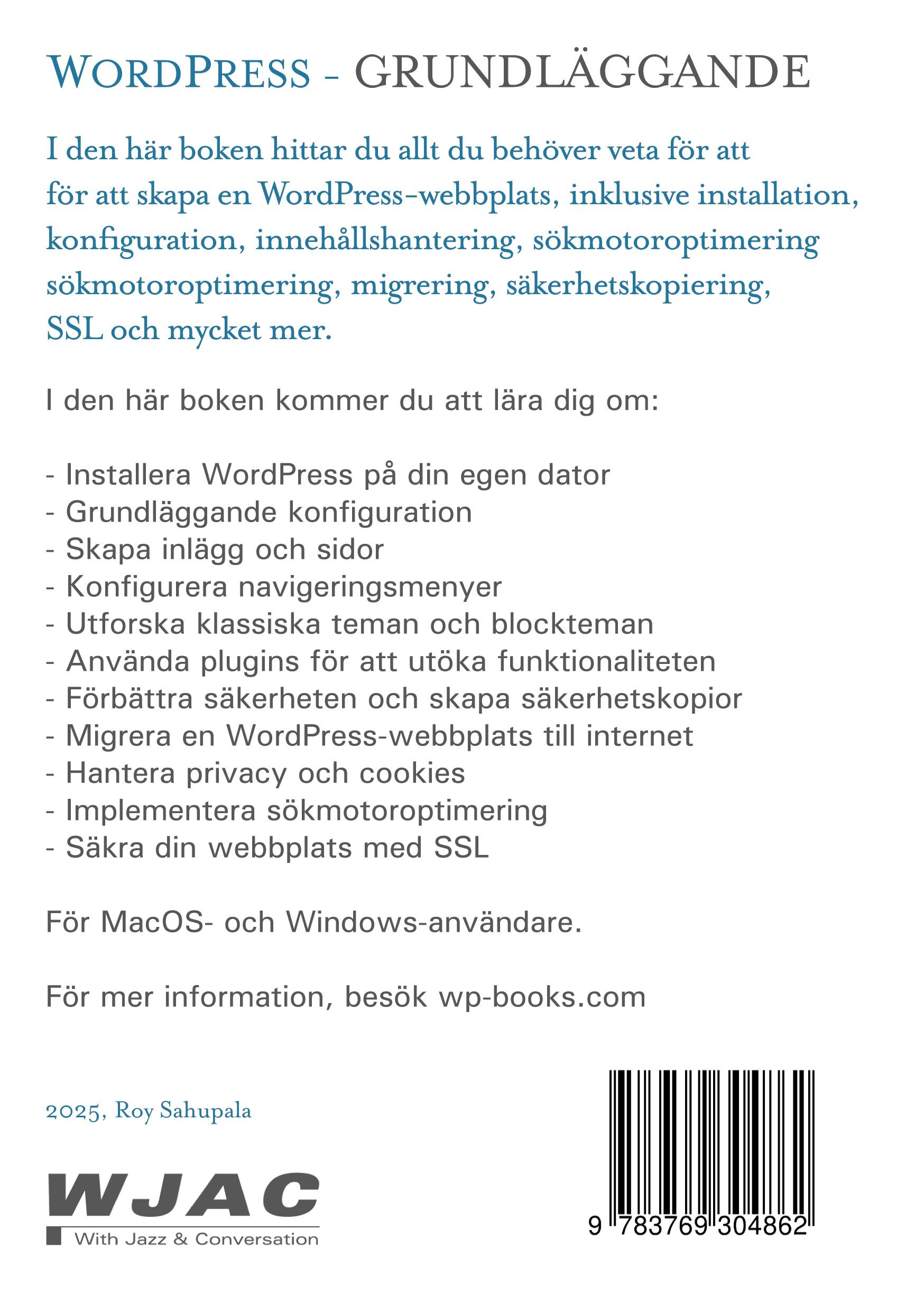 Rückseitencover WordPress - Grundläggande
