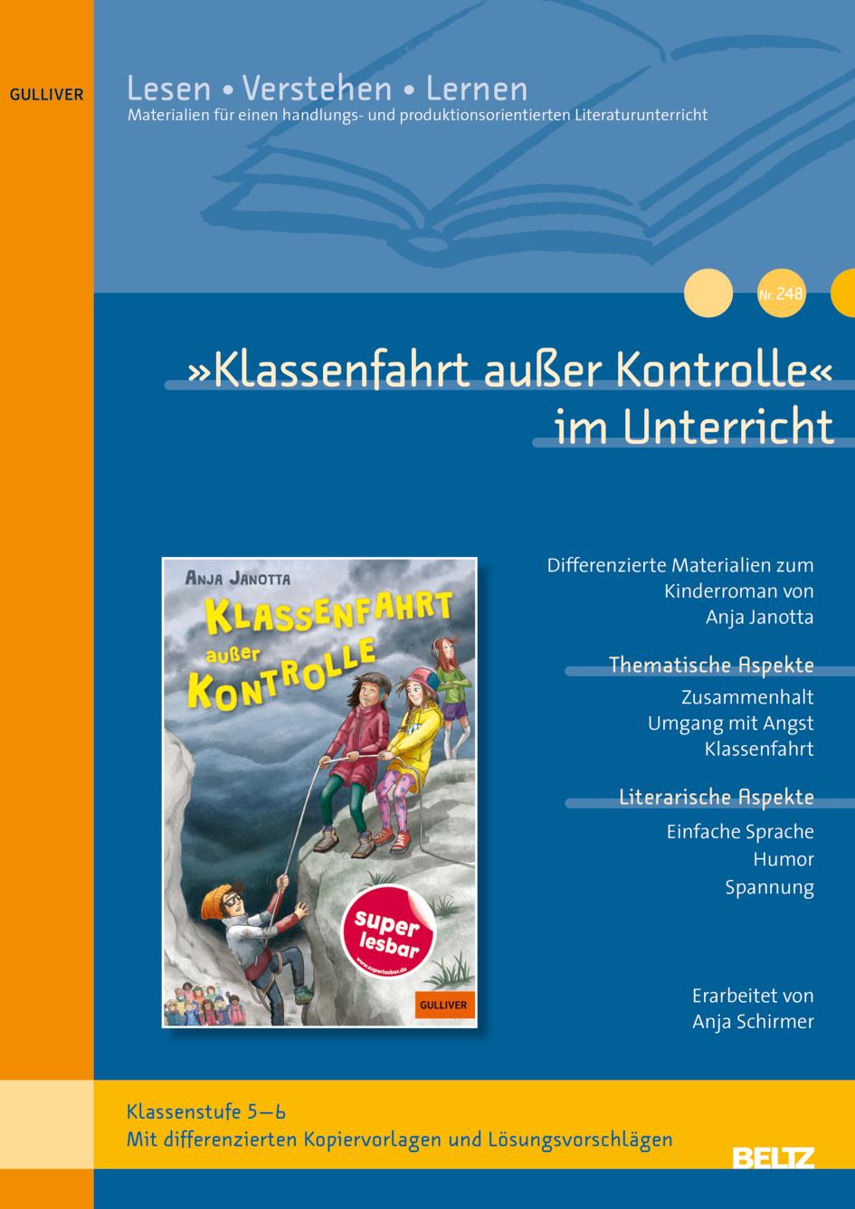 Vorderes Coverbild 'Klassenfahrt außer Kontrolle' im Unterricht