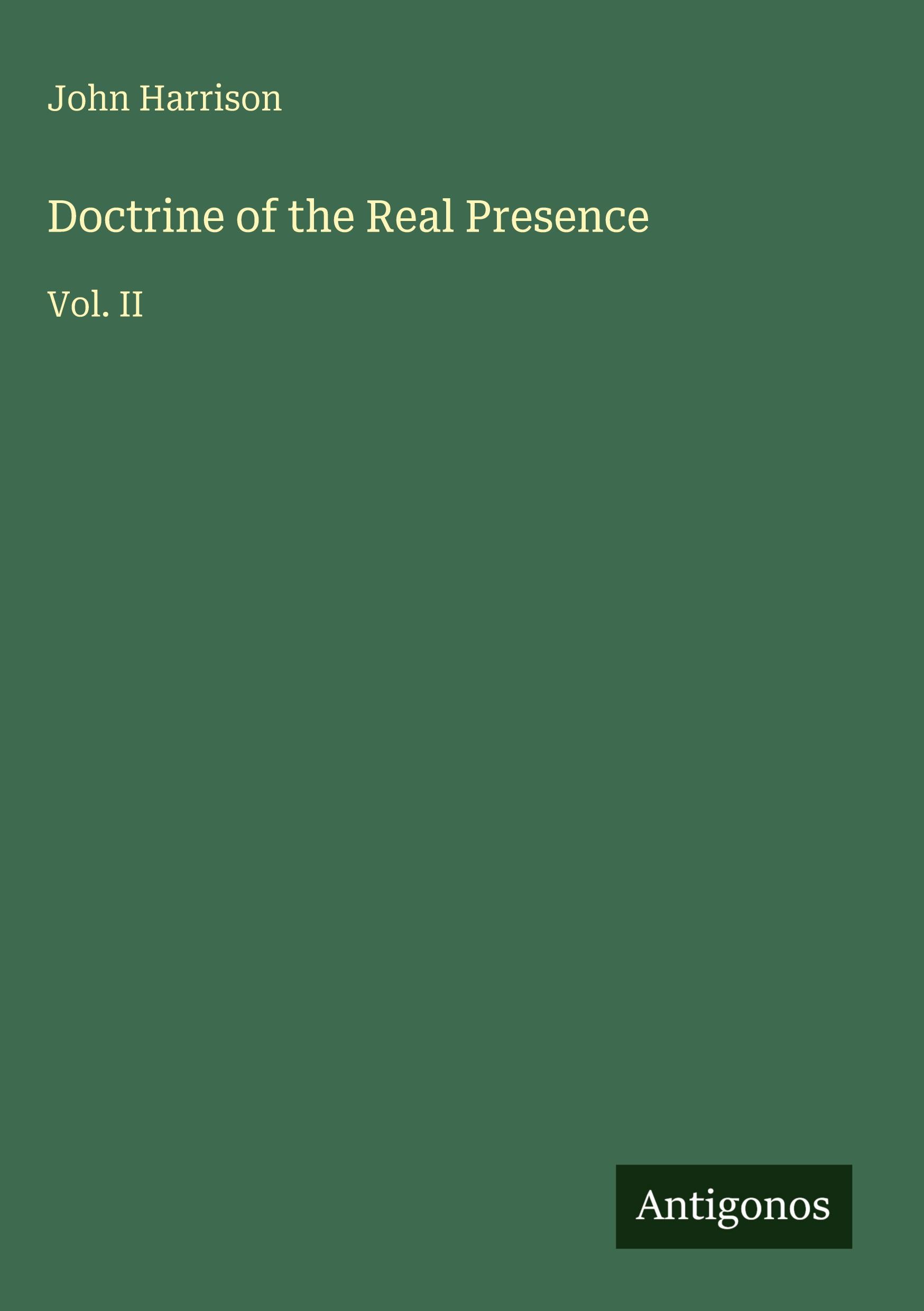 Vorderes Coverbild Doctrine of the Real Presence