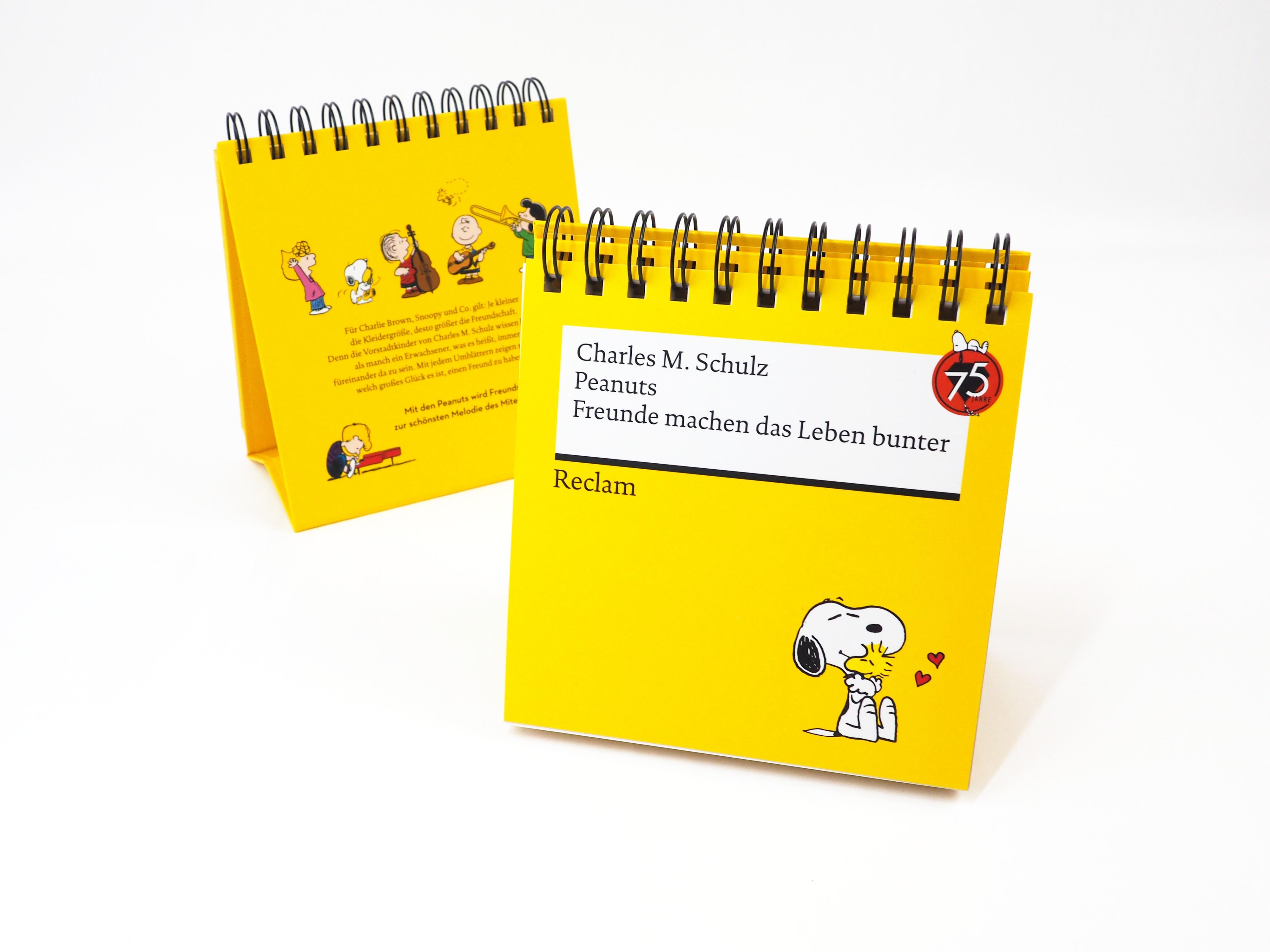 Beispielinhalt (Bild) Peanuts. Freunde machen das Leben bunter (Tischaufsteller)