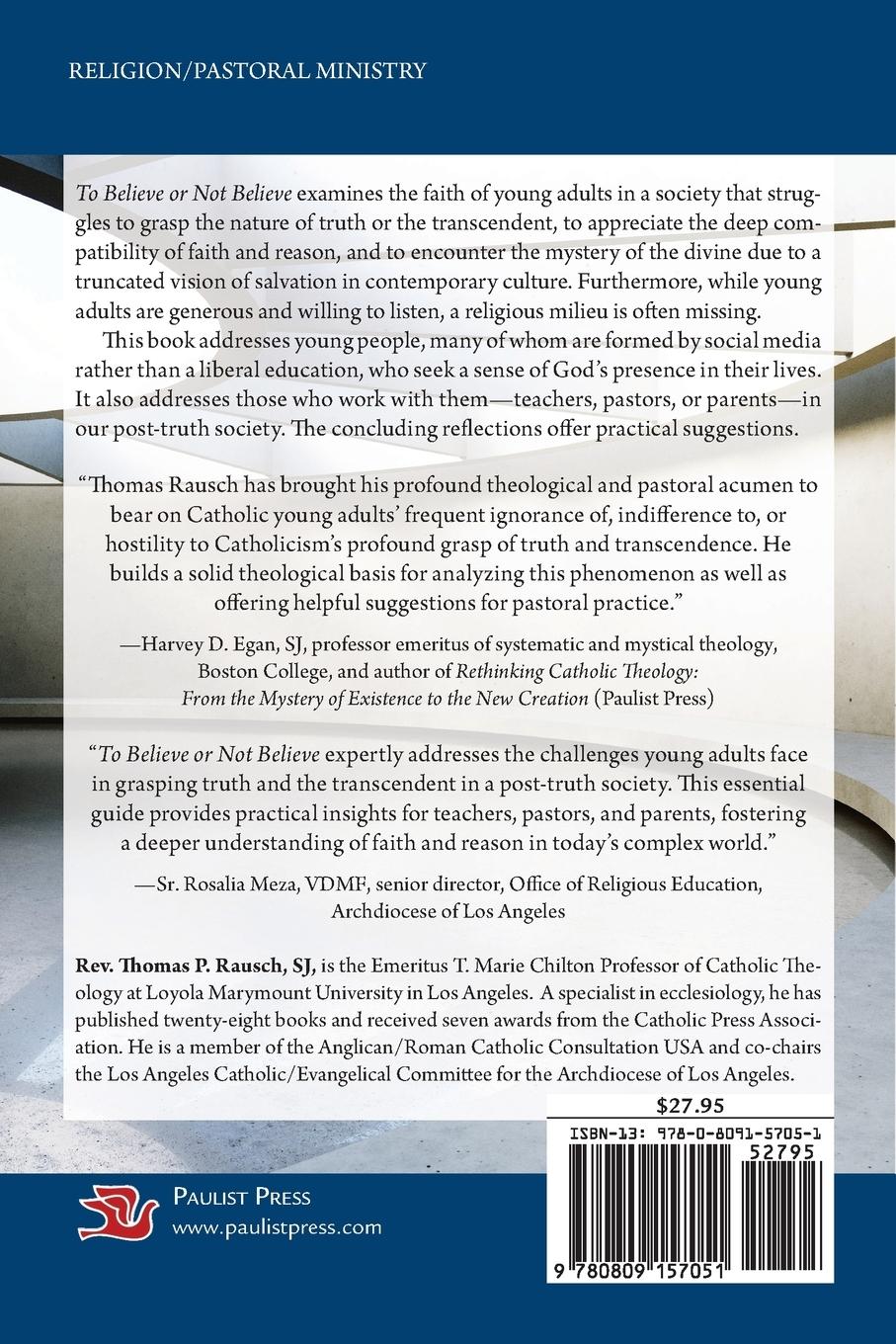 Rückseitencover To Believe or Not Believe