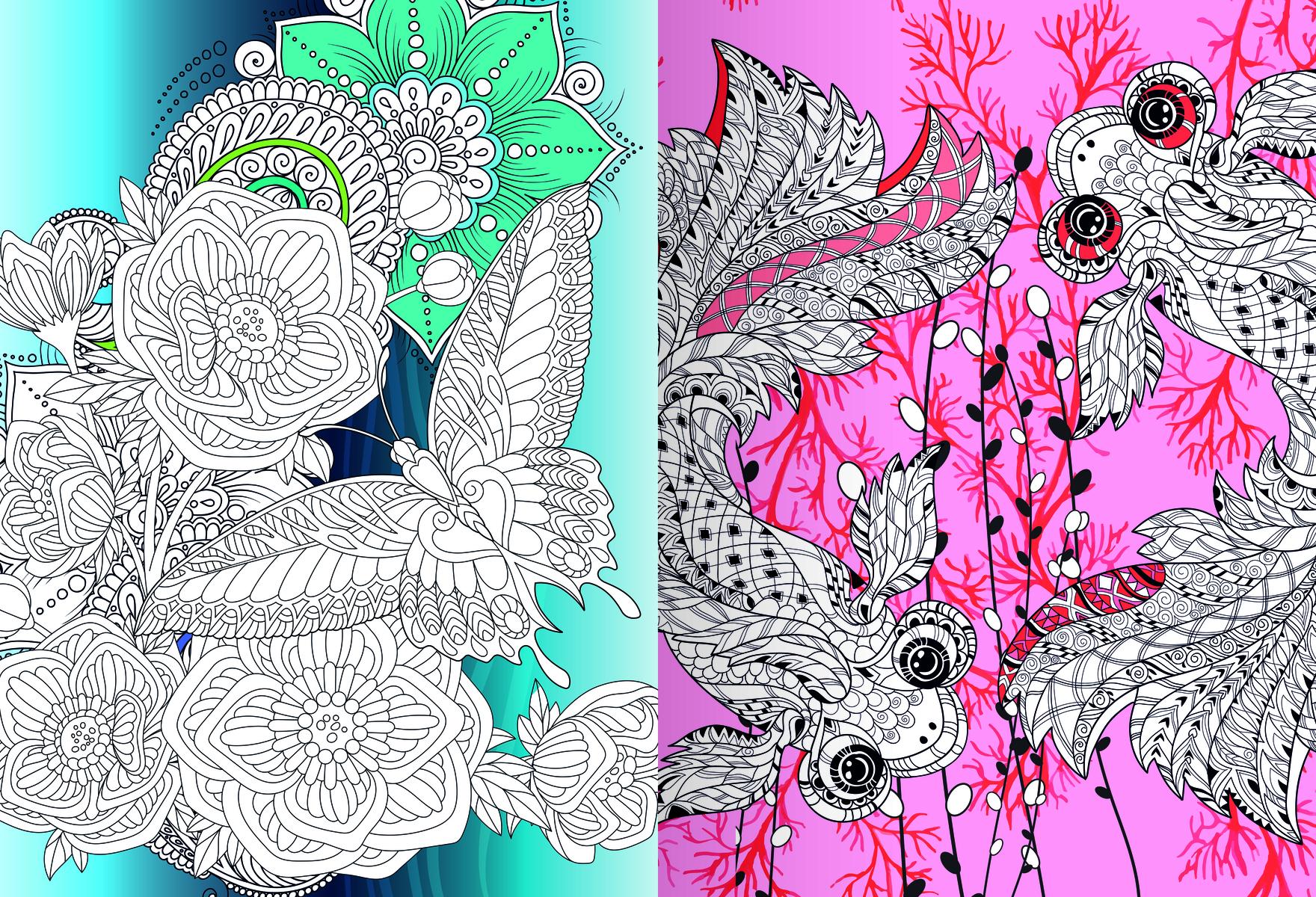 Beispielinhalt (Bild) Magic Zen Malbuch - Zaubergarten