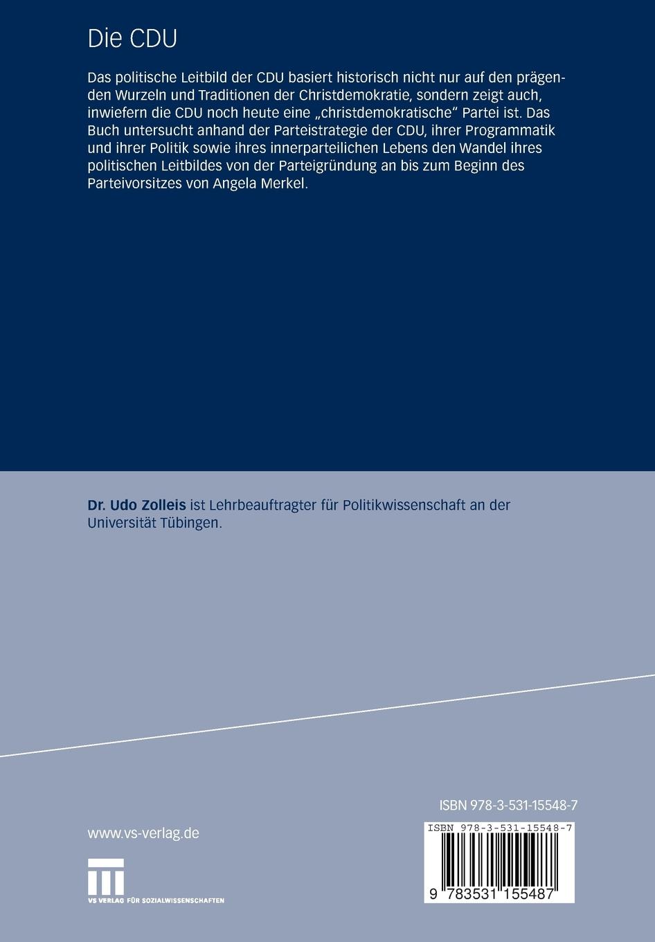 Rückseitencover Die CDU