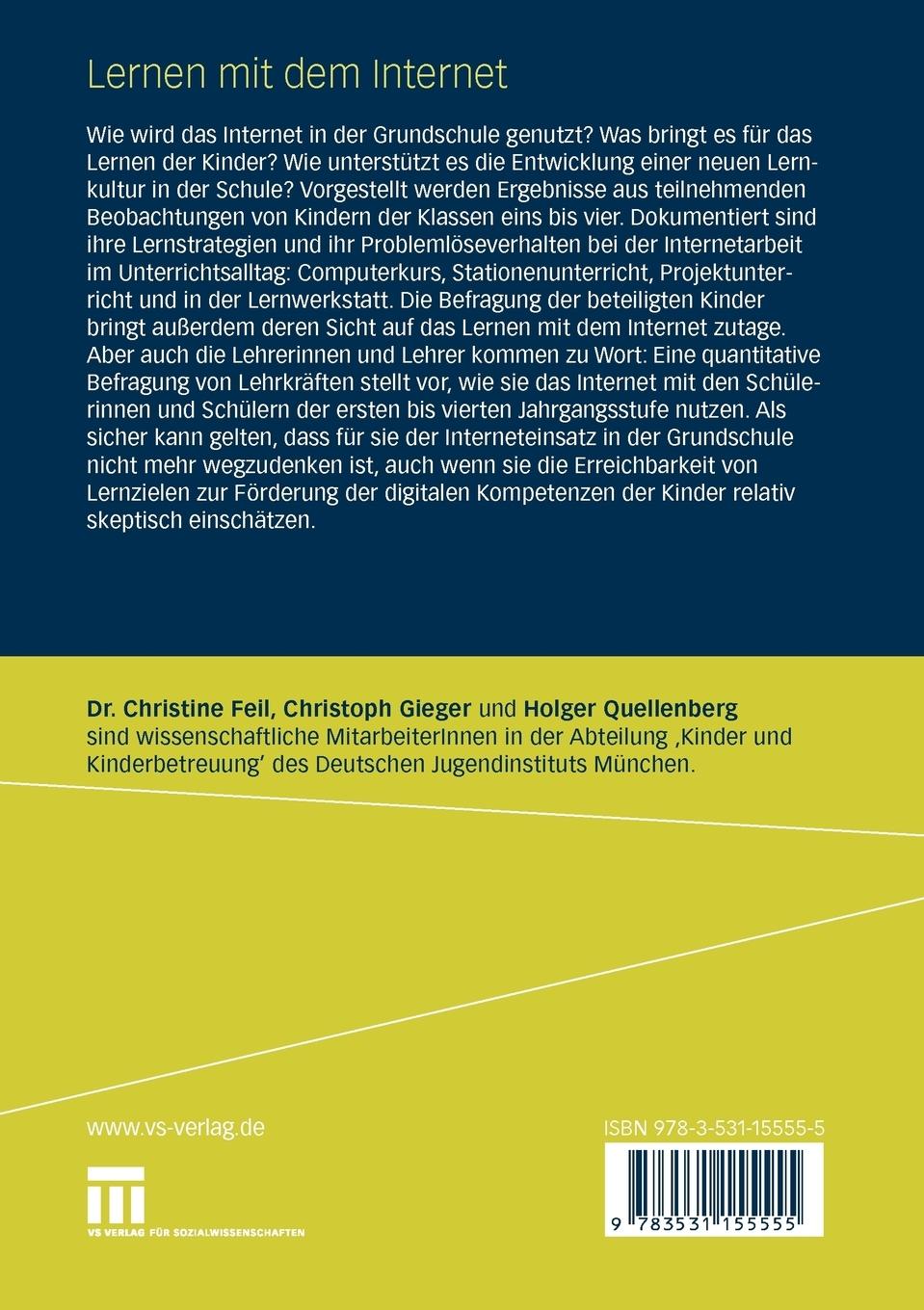 Rückseitencover Lernen mit dem Internet