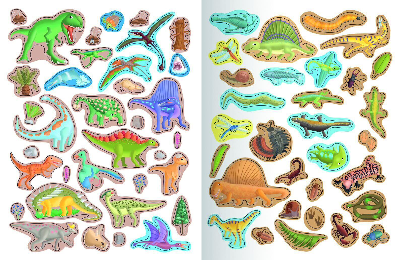 Beispielinhalt (Bild) Mein großes Stickerbuch Dinosaurier & Urzeit