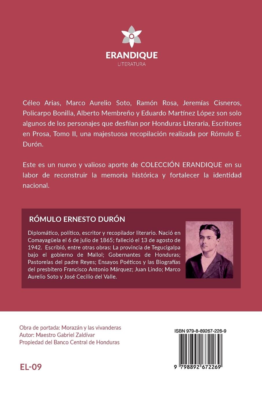 Rückseitencover Honduras Literaria