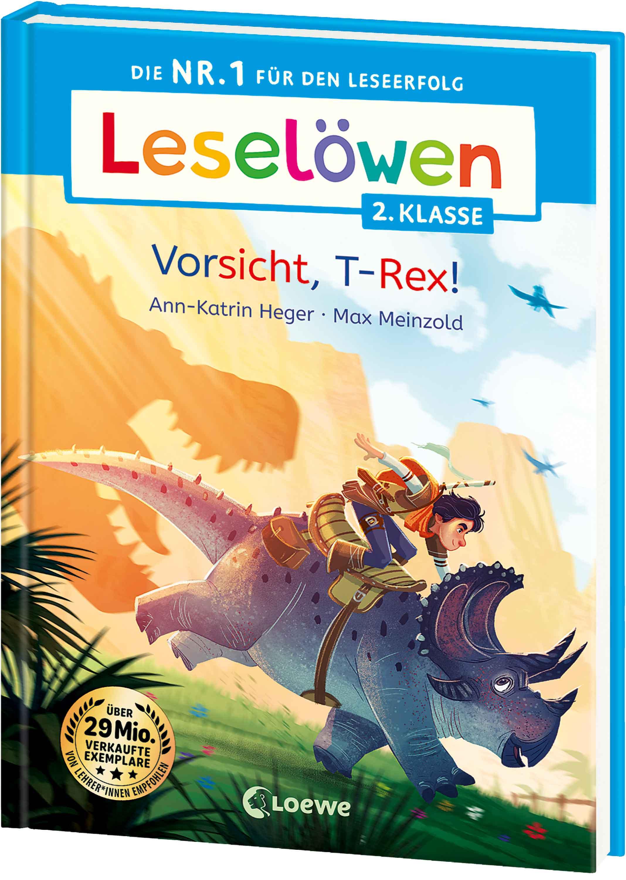 Vorderes Coverbild Leselöwen 2. Klasse - Vorsicht, T-Rex!