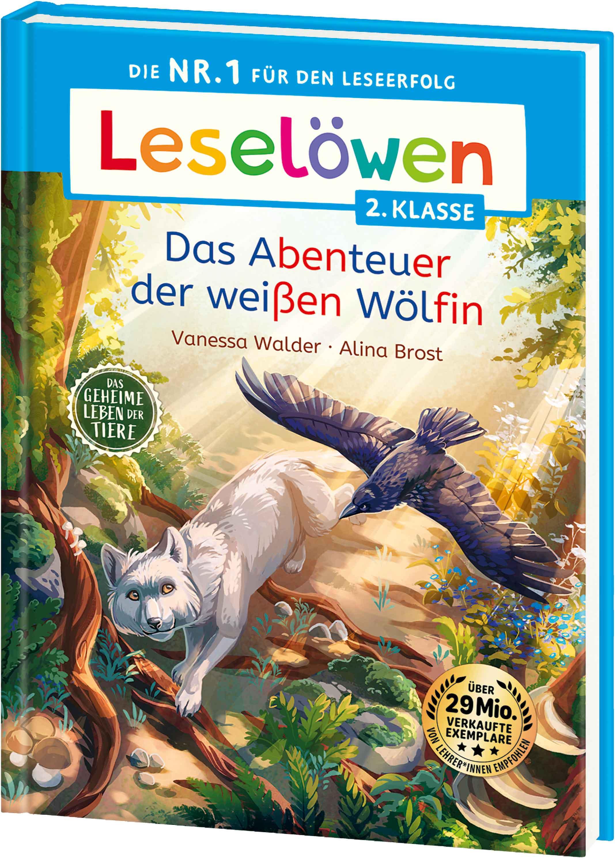 Vorderes Coverbild Leselöwen 2. Klasse - Das geheime Leben der Tiere - Das Abenteuer der weißen Wölfin