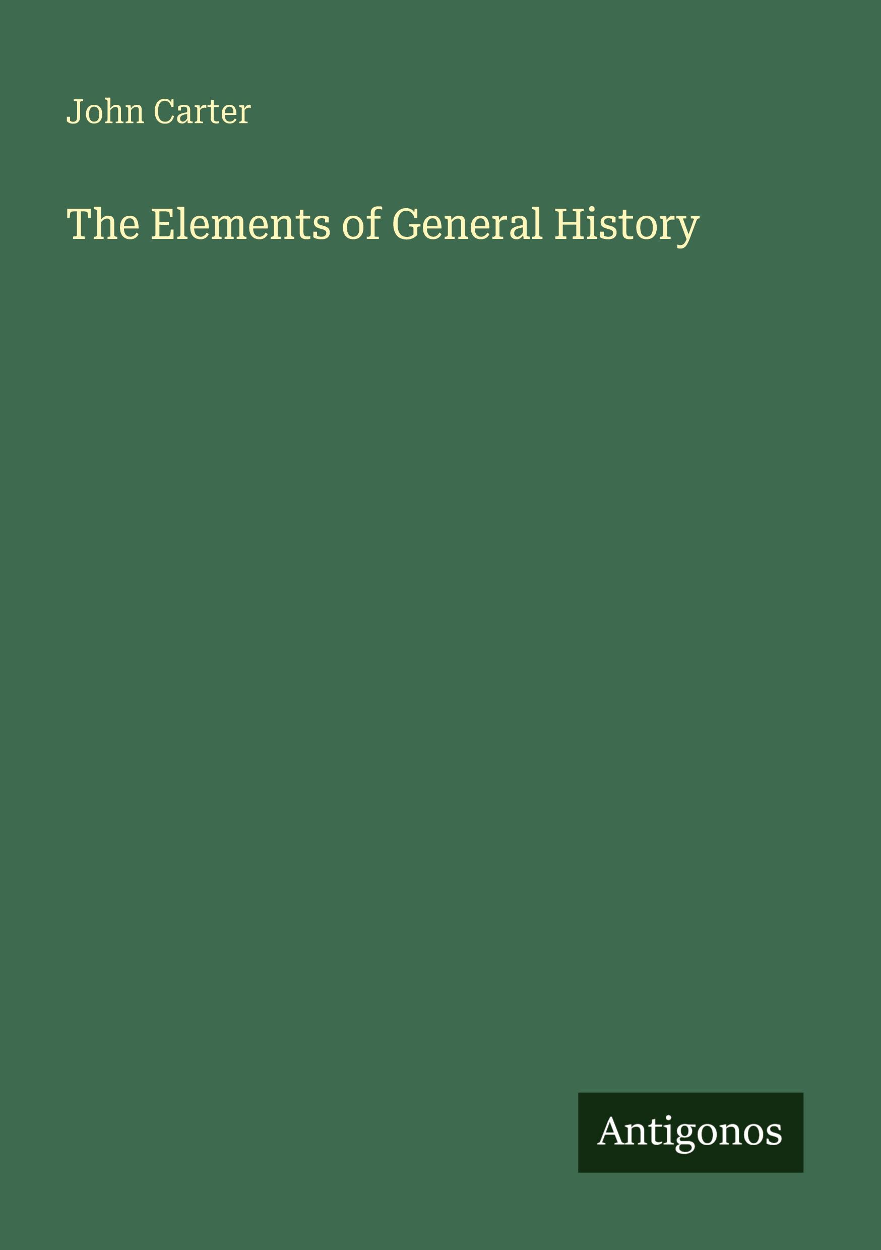 Vorderes Coverbild The Elements of General History