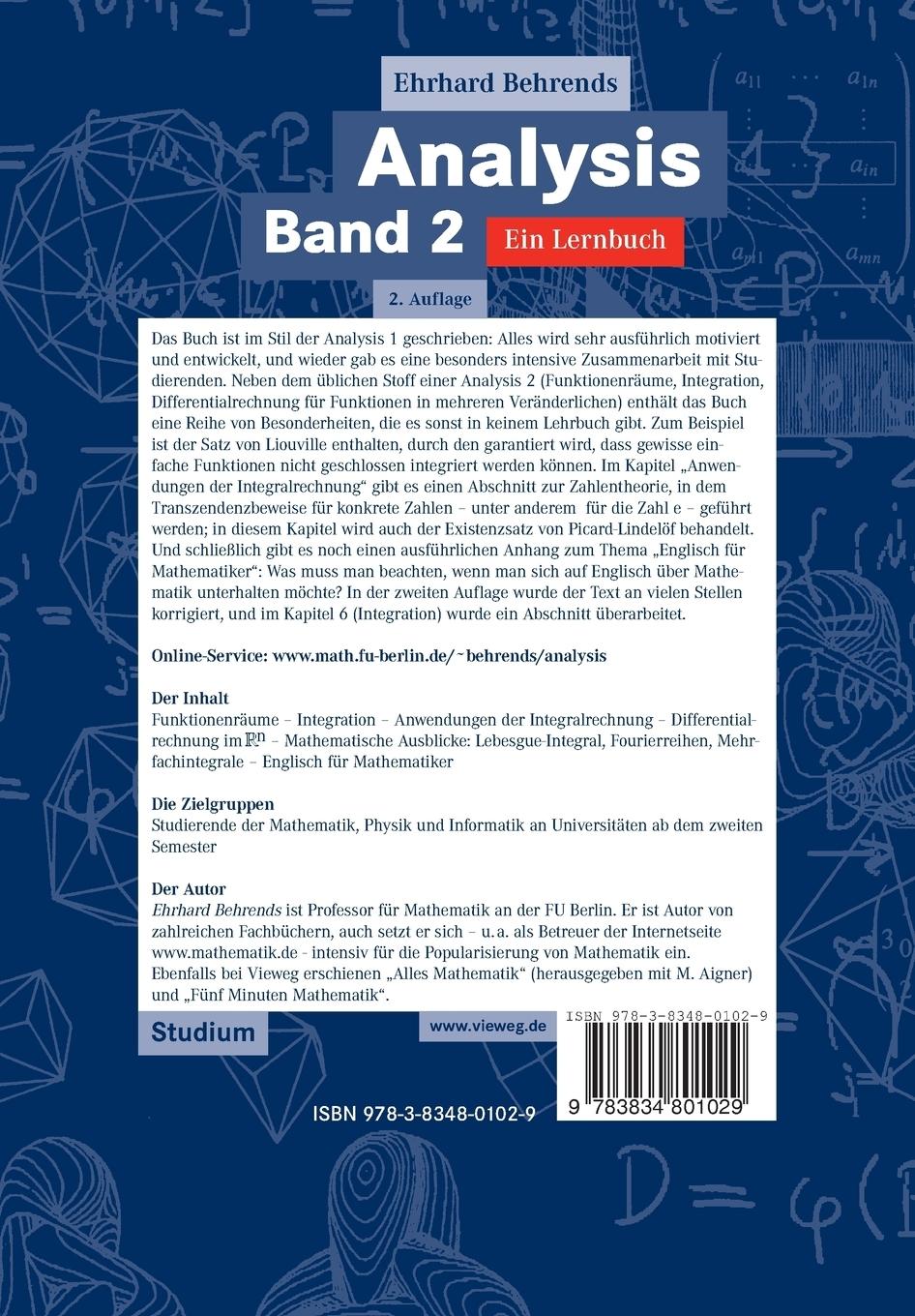 Rückseitencover Analysis Band 2