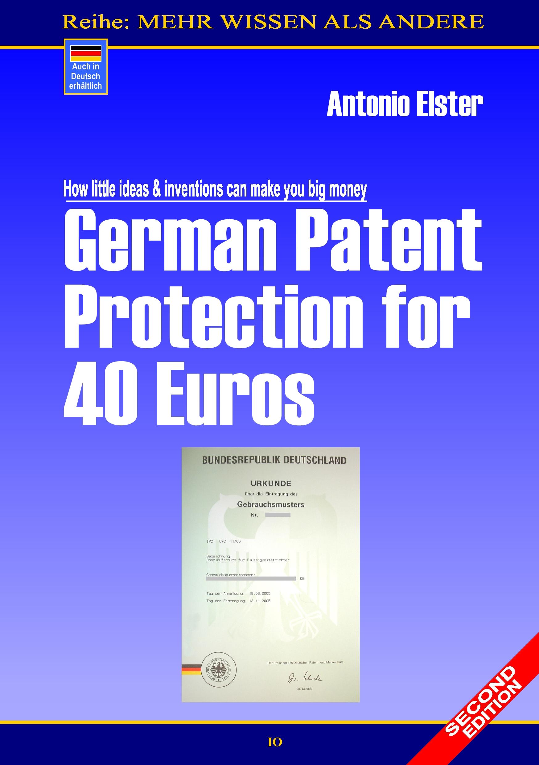 Vorderes Coverbild German Patent Protection for 40 Euros