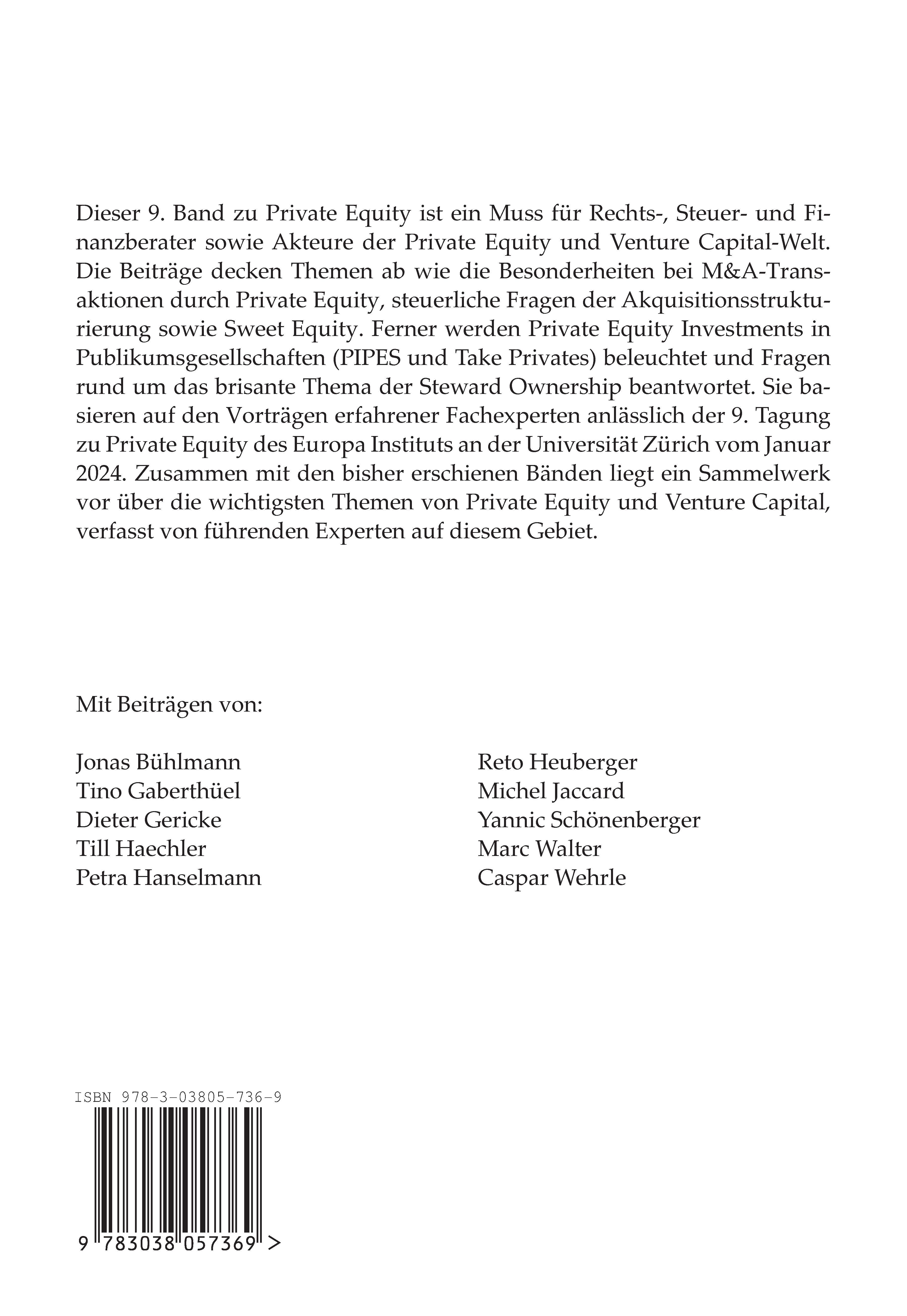 Rückseitencover Private Equity in einer Welt von Unsicherheiten und Opportunitäten