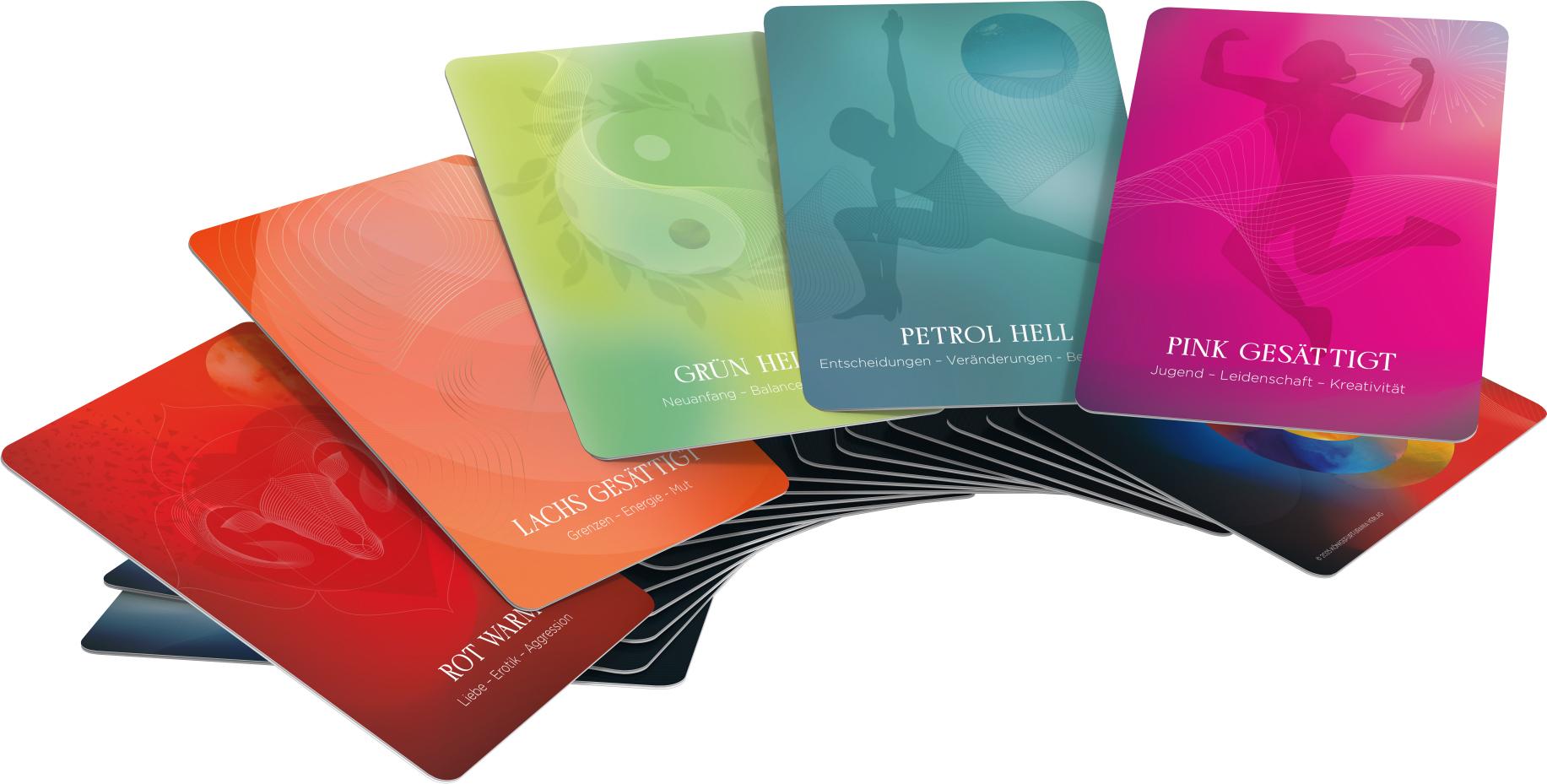 Beispielinhalt (Bild) Magic Colours Cards - 32 Inspirationskarten mit Booklet