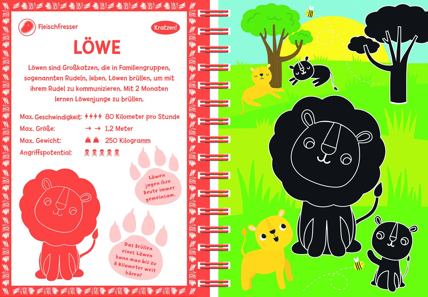 Beispielinhalt (Bild) Mein Kratz- und Wassermalspaß - Tiere