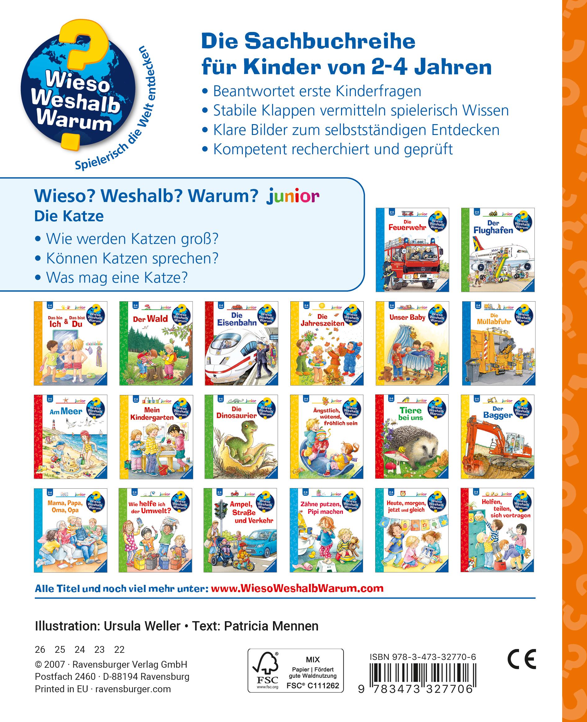 Rückseitencover Wieso? Weshalb? Warum? junior, Band 21: Die Katze