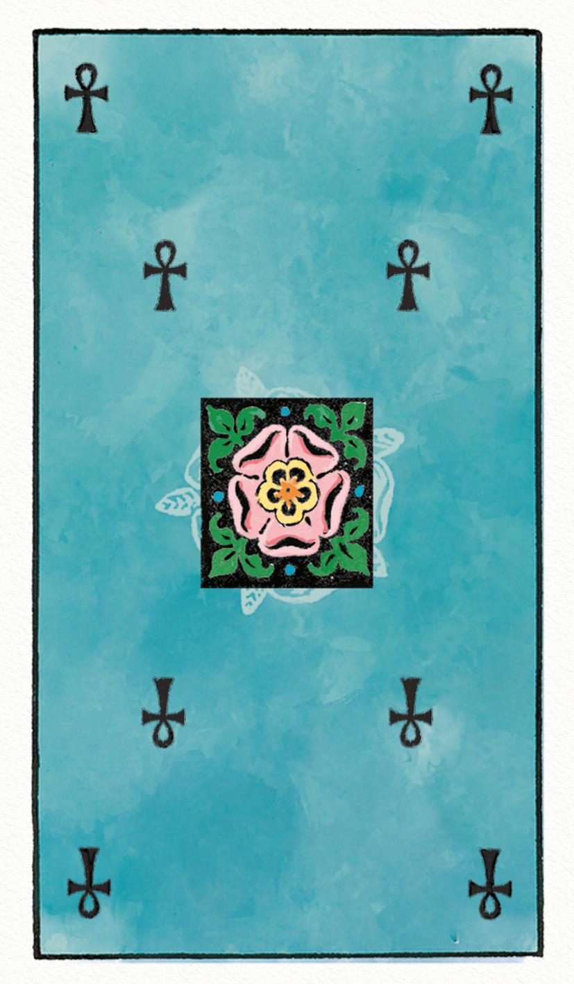 Beispielinhalt (Bild) Das Weiser-Tarot - Tarot von A.E. Waite in den ursprünglichen Aquarellfarben (78 Karten illustriert von Pamela Colman Smith mit Booklet)