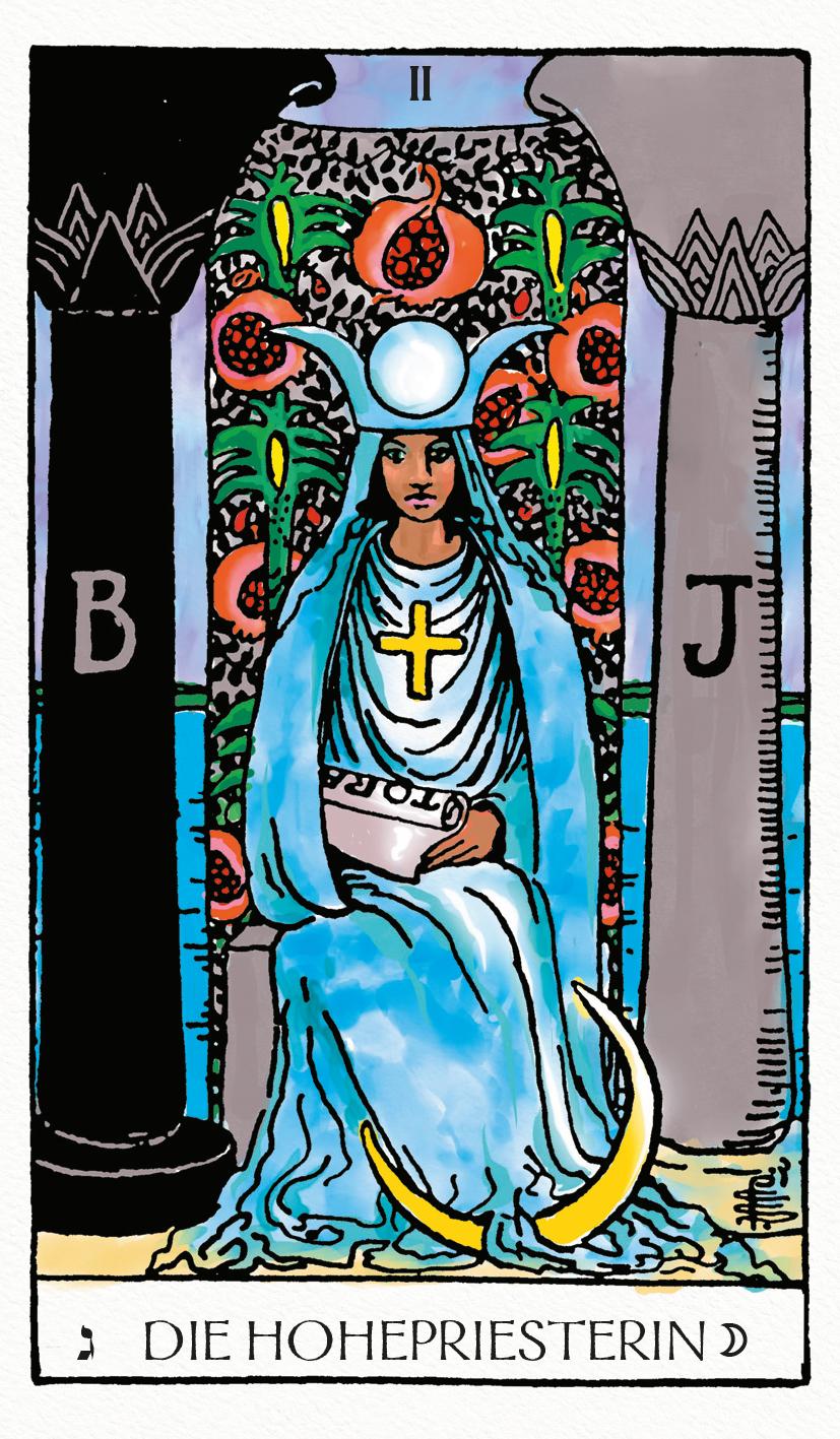 Beispielinhalt (Bild) Das Weiser-Tarot - Tarot von A.E. Waite in den ursprünglichen Aquarellfarben (78 Karten illustriert von Pamela Colman Smith mit Booklet)