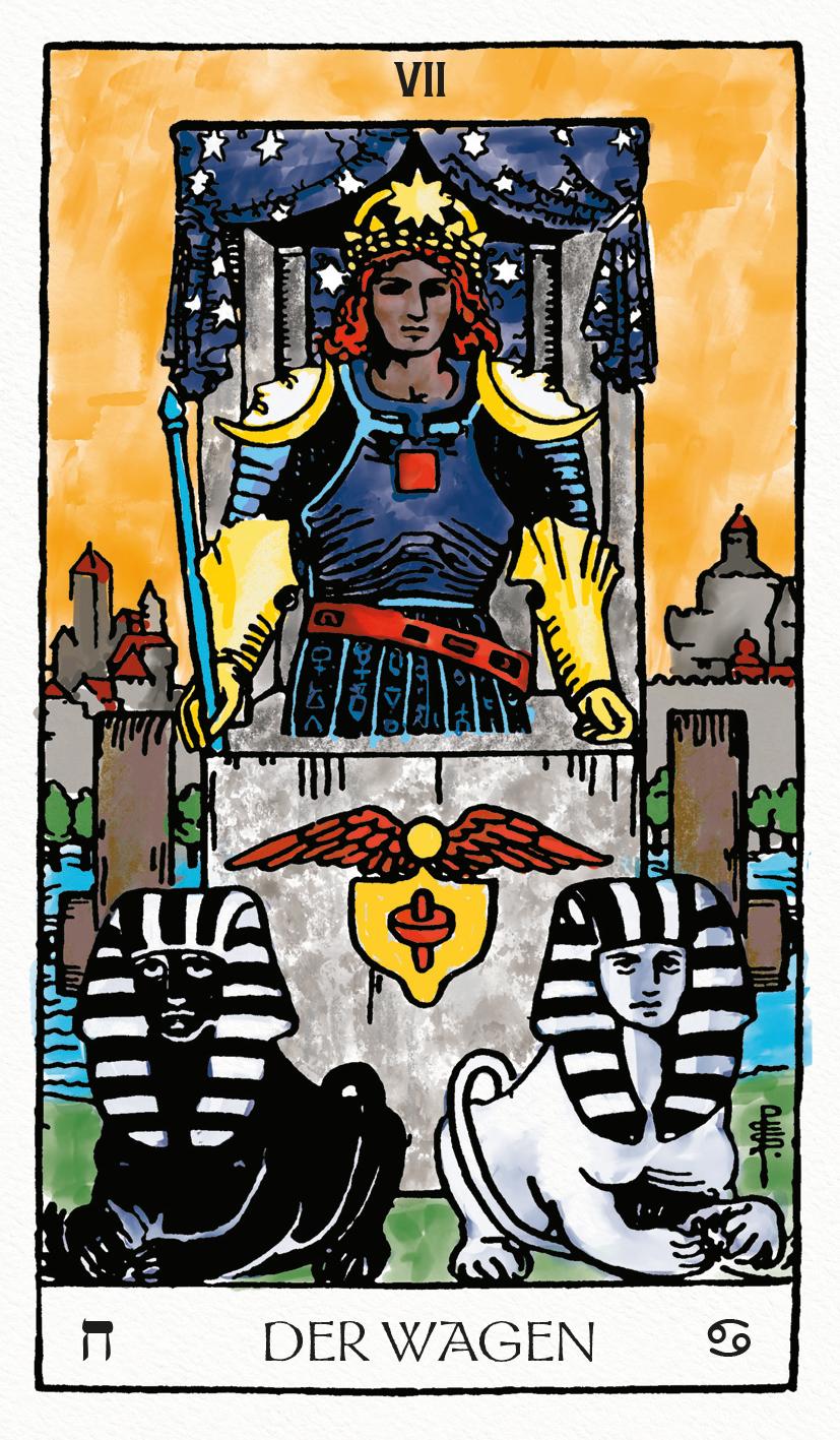 Beispielinhalt (Bild) Das Weiser-Tarot - Tarot von A.E. Waite in den ursprünglichen Aquarellfarben (78 Karten illustriert von Pamela Colman Smith mit Booklet)