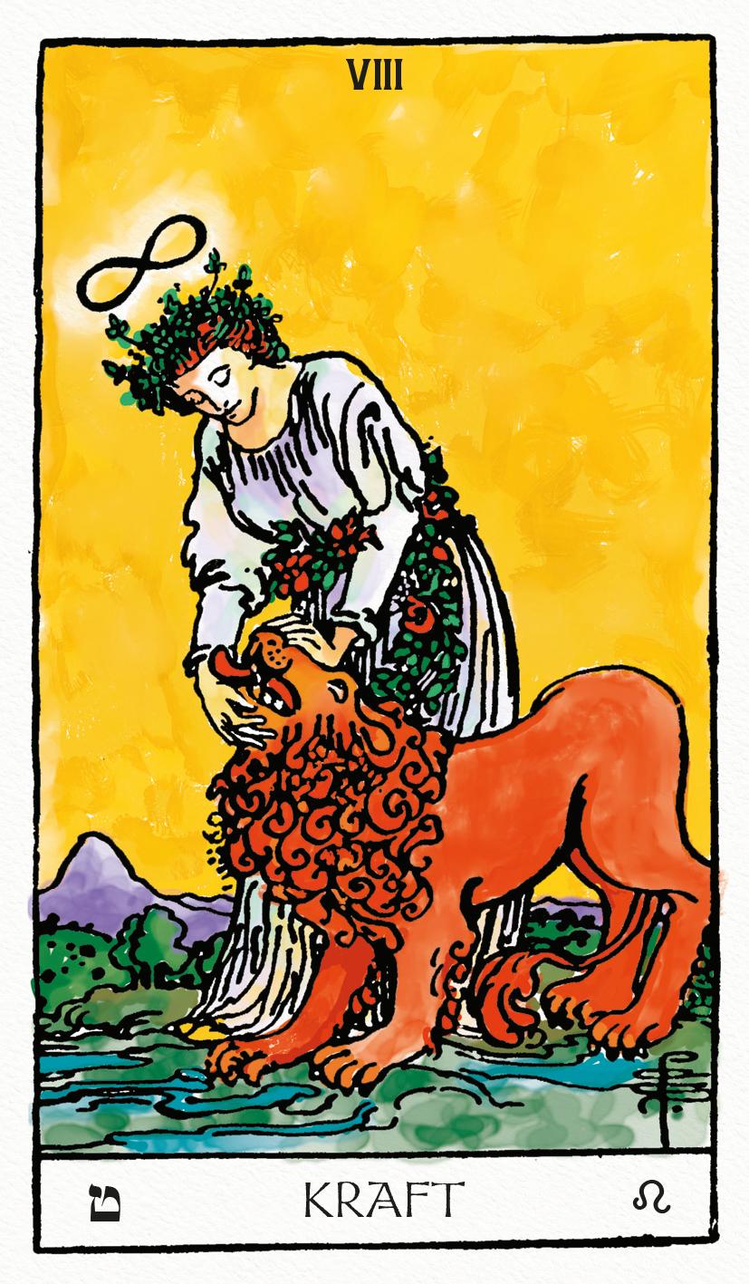 Beispielinhalt (Bild) Das Weiser-Tarot - Tarot von A.E. Waite in den ursprünglichen Aquarellfarben (78 Karten illustriert von Pamela Colman Smith mit Booklet)