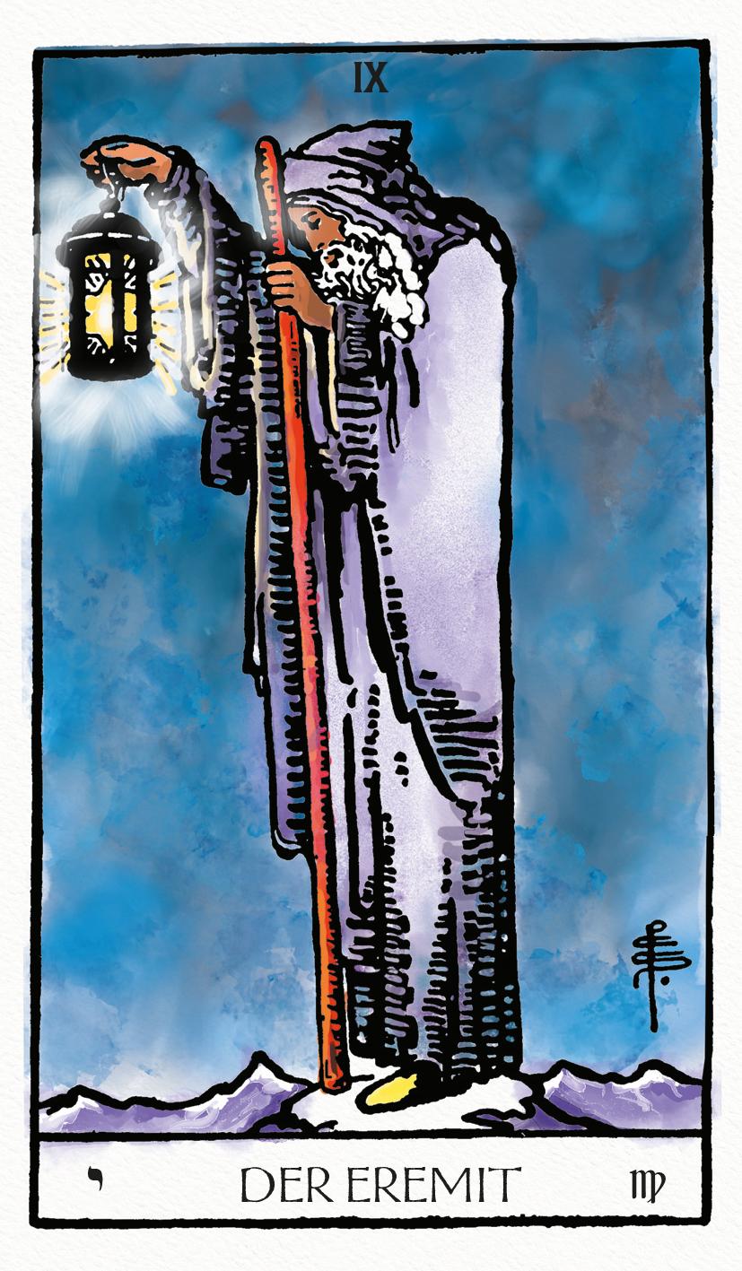 Beispielinhalt (Bild) Das Weiser-Tarot - Tarot von A.E. Waite in den ursprünglichen Aquarellfarben (78 Karten illustriert von Pamela Colman Smith mit Booklet)