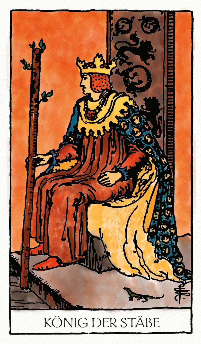 Beispielinhalt (Bild) Das Weiser-Tarot - Tarot von A.E. Waite in den ursprünglichen Aquarellfarben (78 Karten illustriert von Pamela Colman Smith mit Booklet)