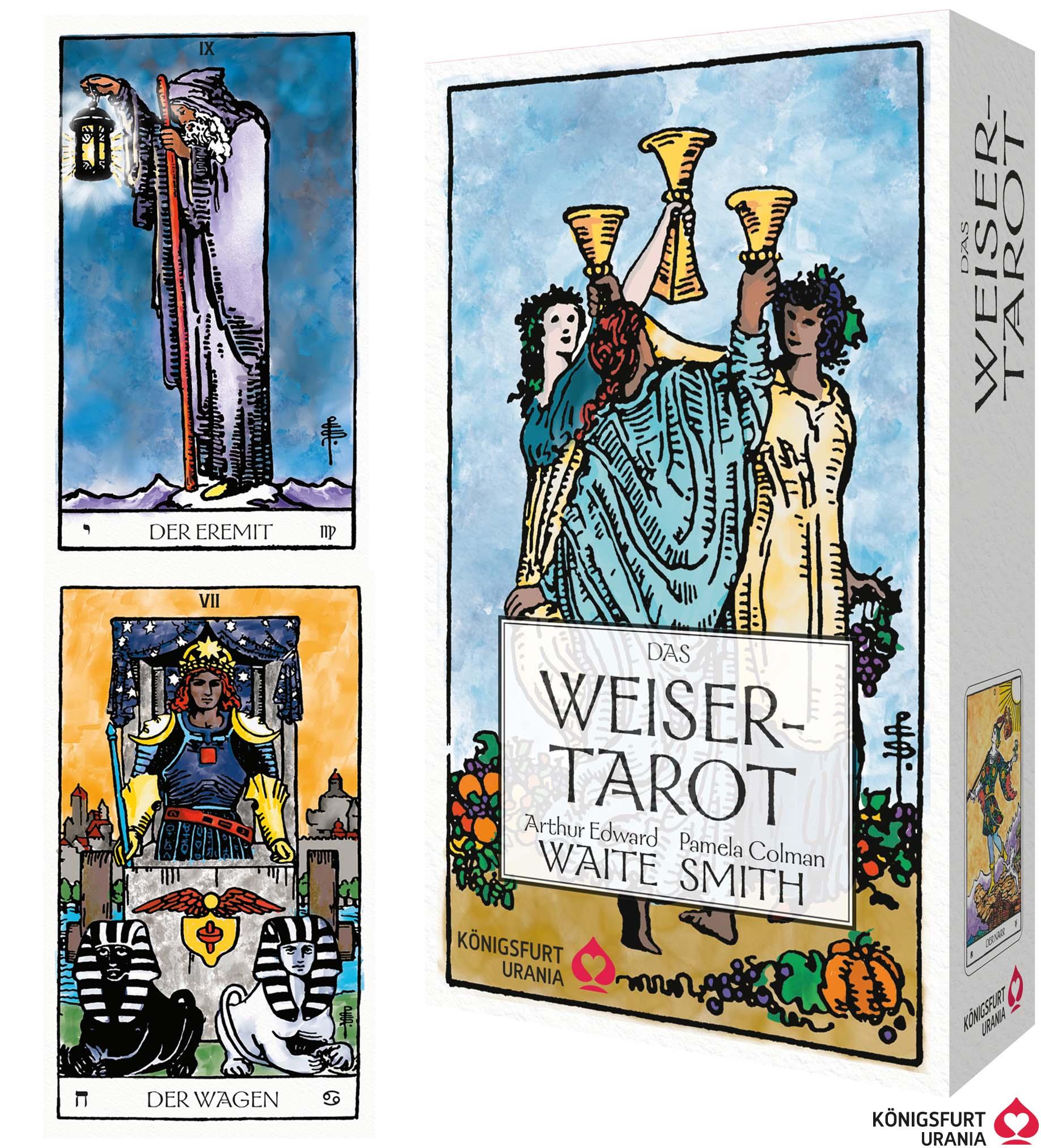 Vorderes Coverbild Das Weiser-Tarot - Tarot von A.E. Waite in den ursprünglichen Aquarellfarben (78 Karten illustriert von Pamela Colman Smith mit Booklet)