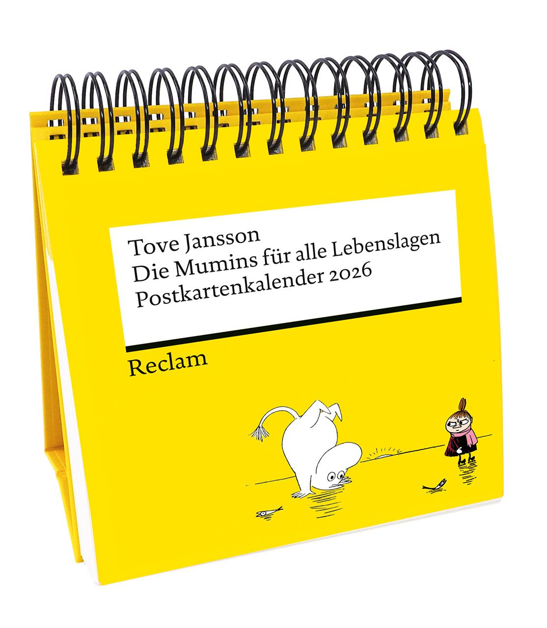 Vorderes Coverbild Die Mumins für alle Lebenslagen. Postkartenkalender 2026