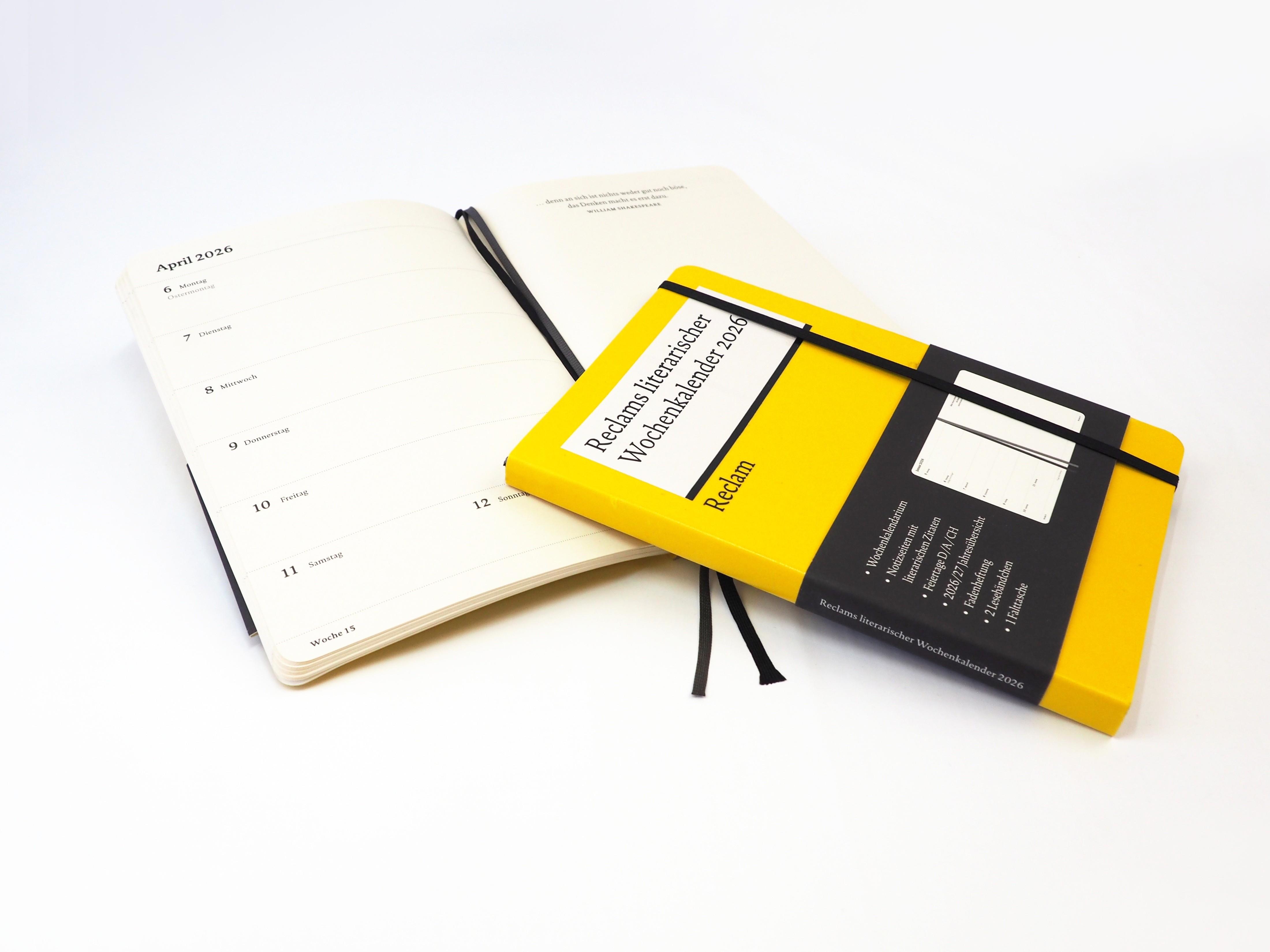 Beispielinhalt (Bild) Reclams literarischer Wochenkalender 2026