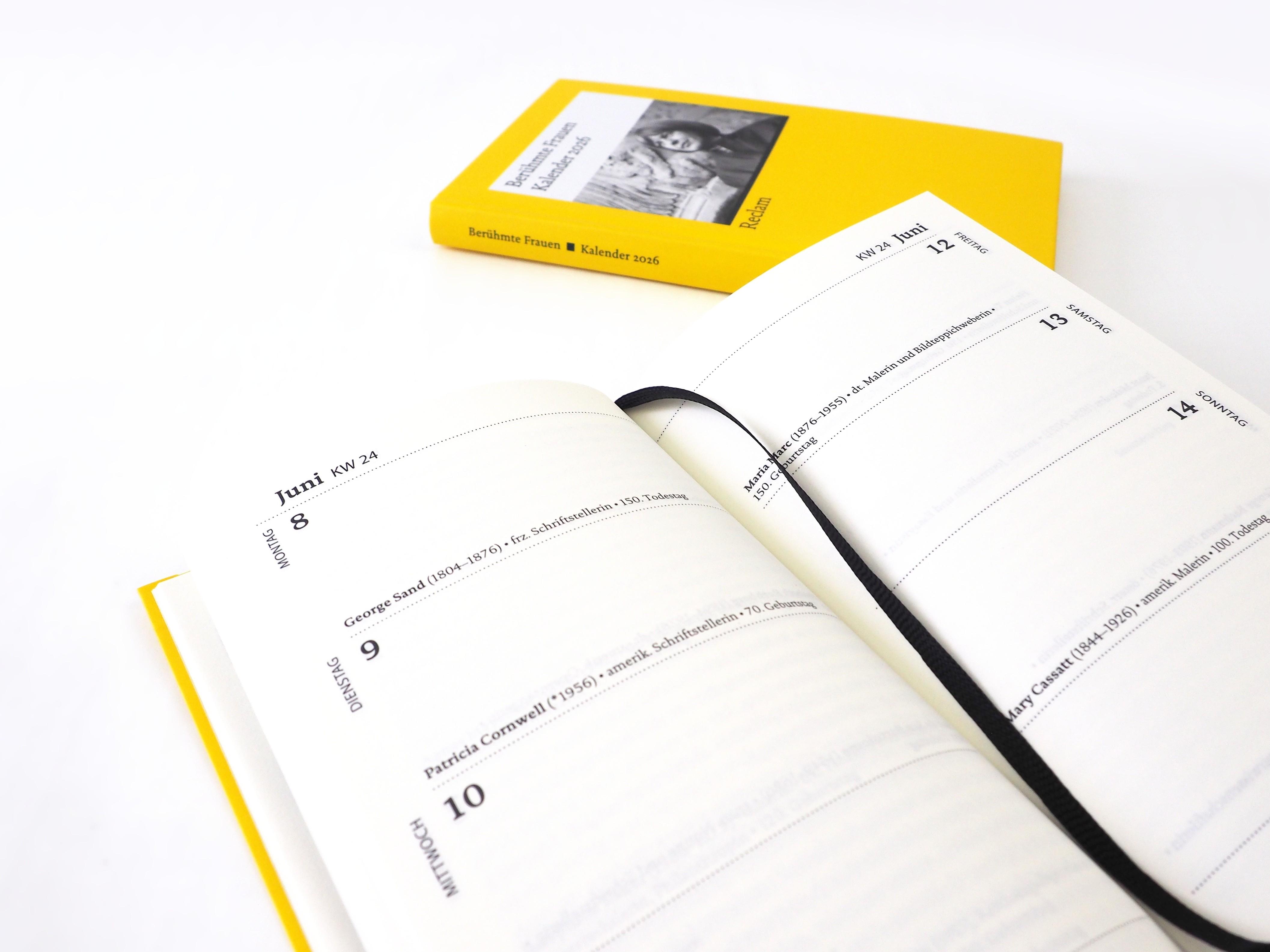 Beispielinhalt (Bild) Berühmte Frauen. Kalender 2026
