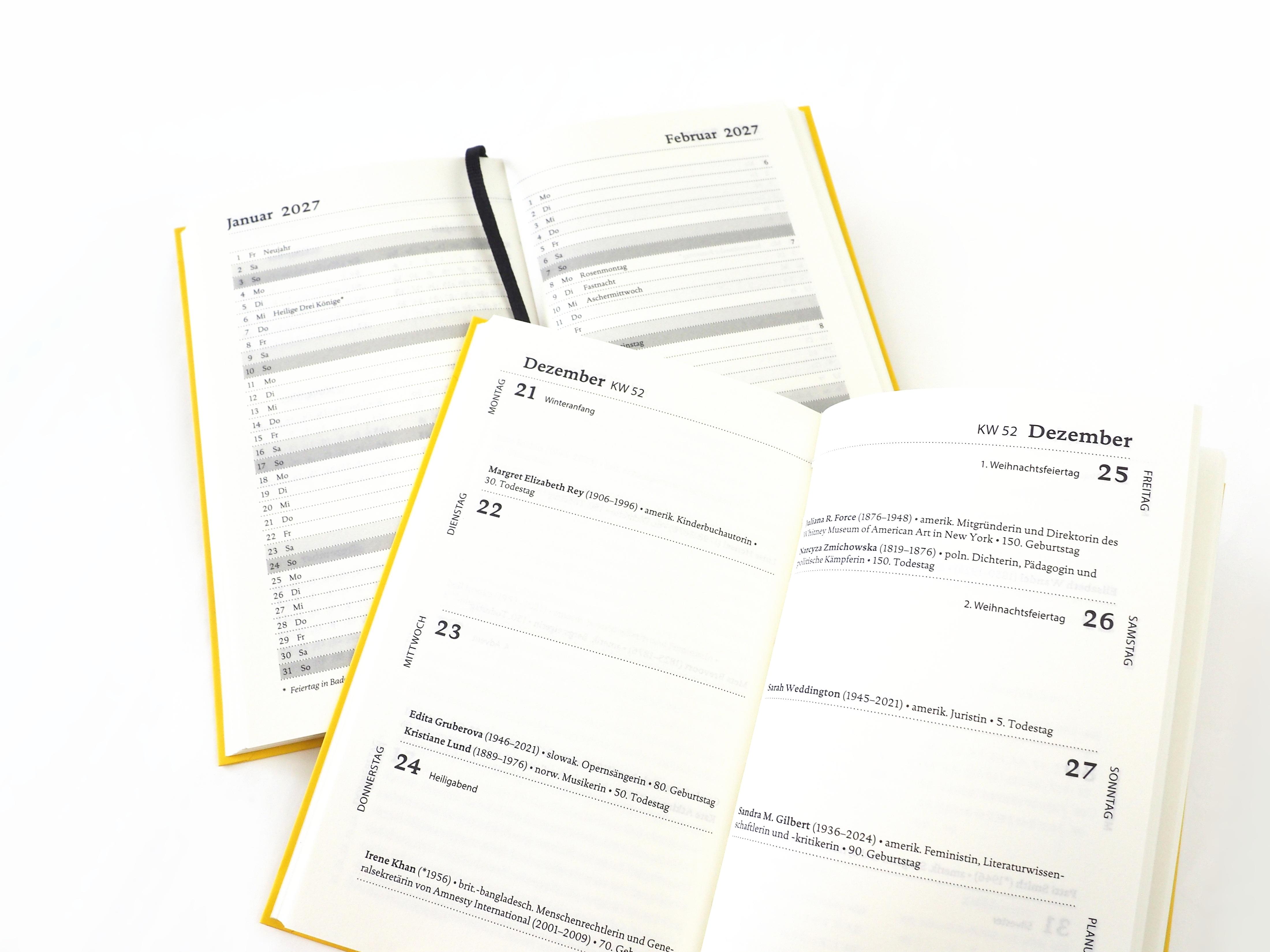 Beispielinhalt (Bild) Berühmte Frauen. Kalender 2026