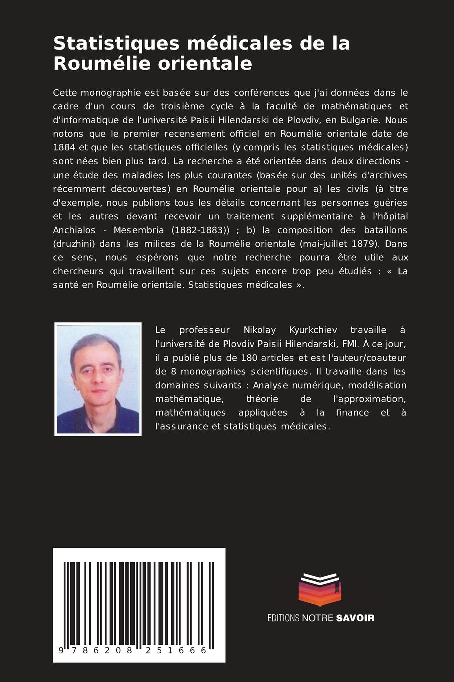 Rückseitencover Statistiques médicales de la Roumélie orientale