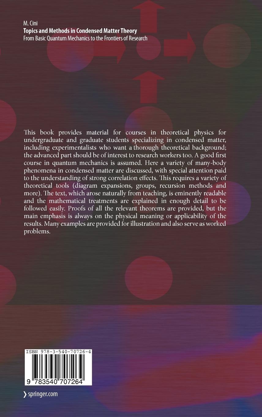 Rückseitencover Topics and Methods in Condensed Matter Theory
