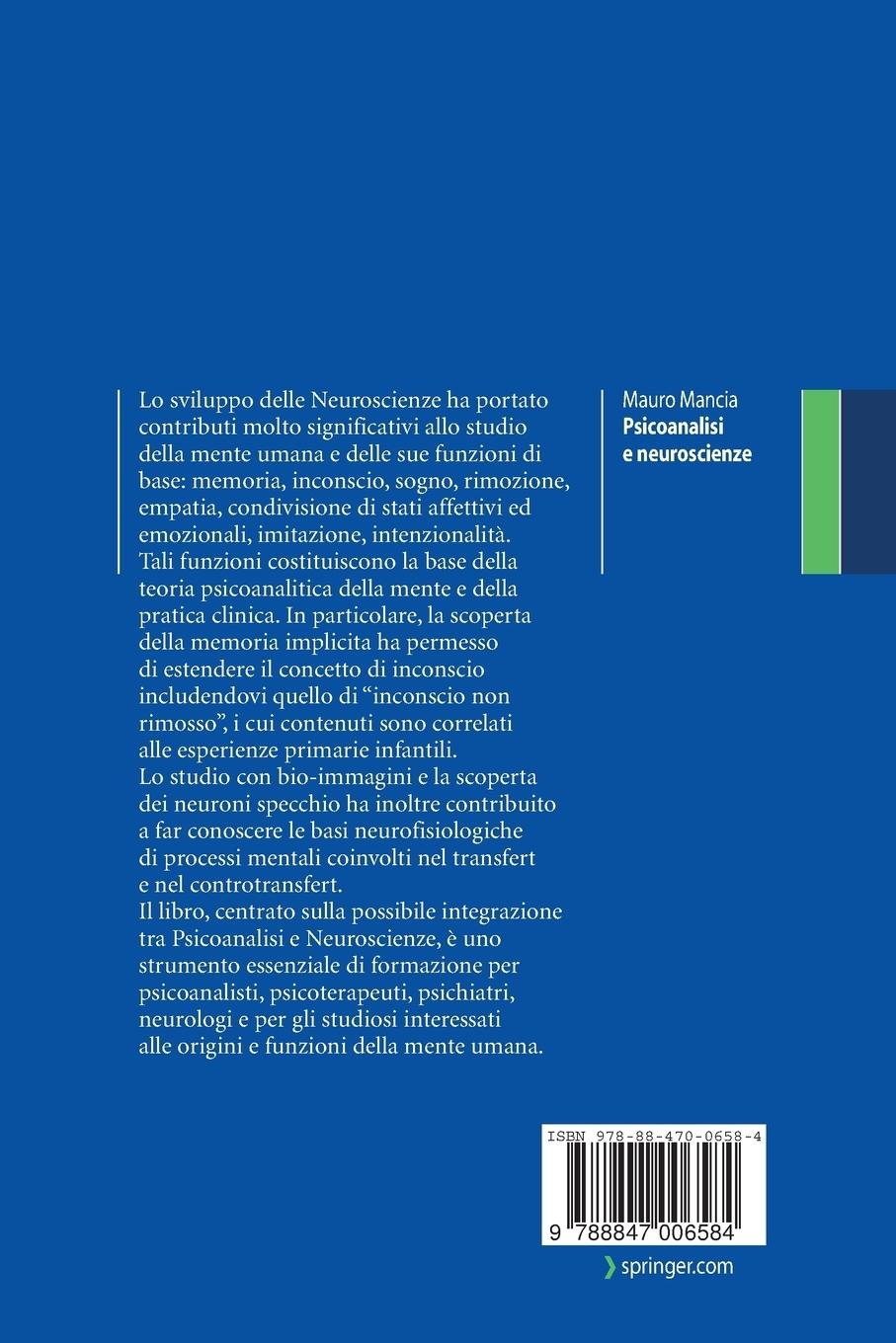 Rückseitencover Psicoanalisi e Neuroscienze