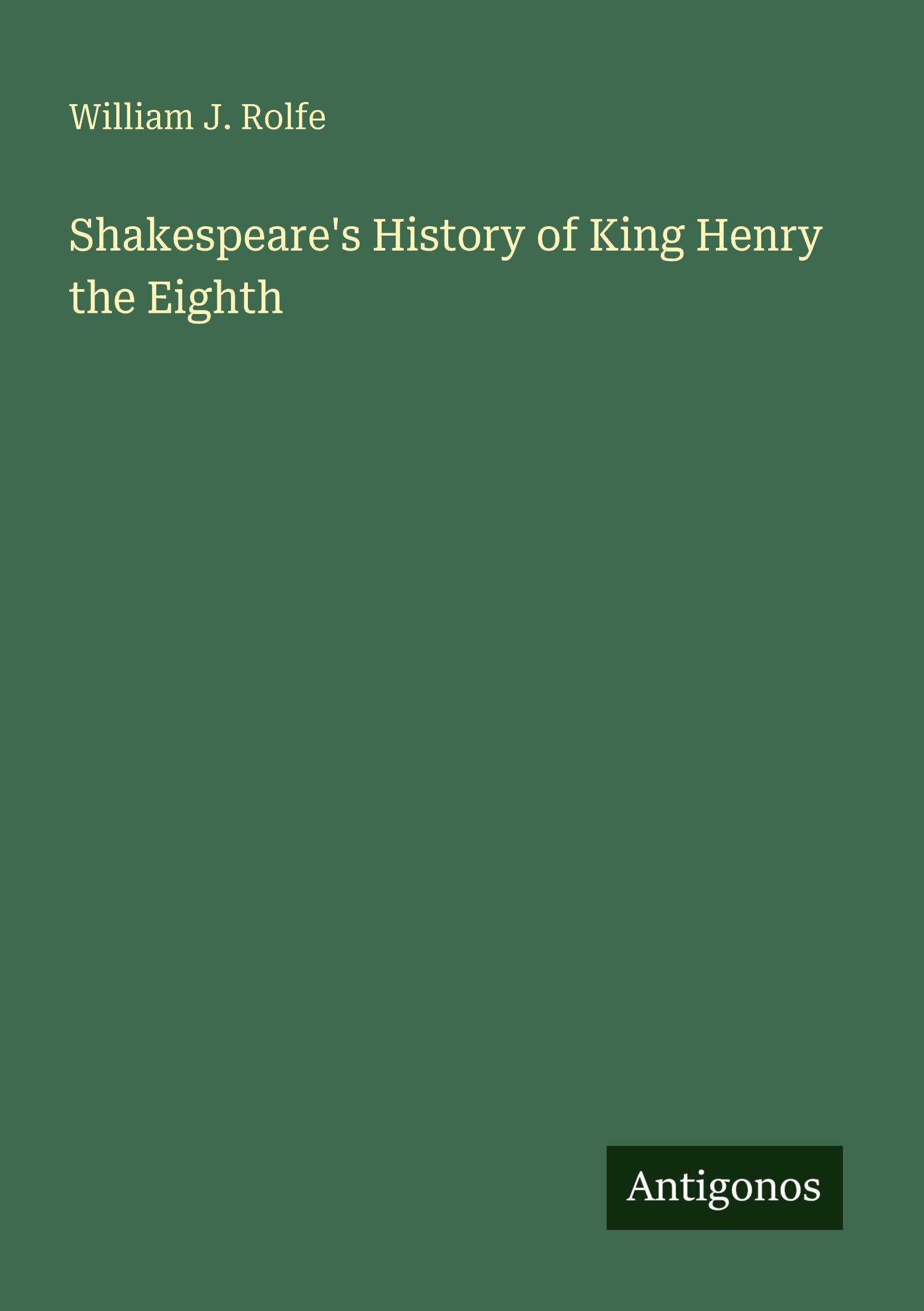 Vorderes Coverbild Shakespeare's History of King Henry the Eighth