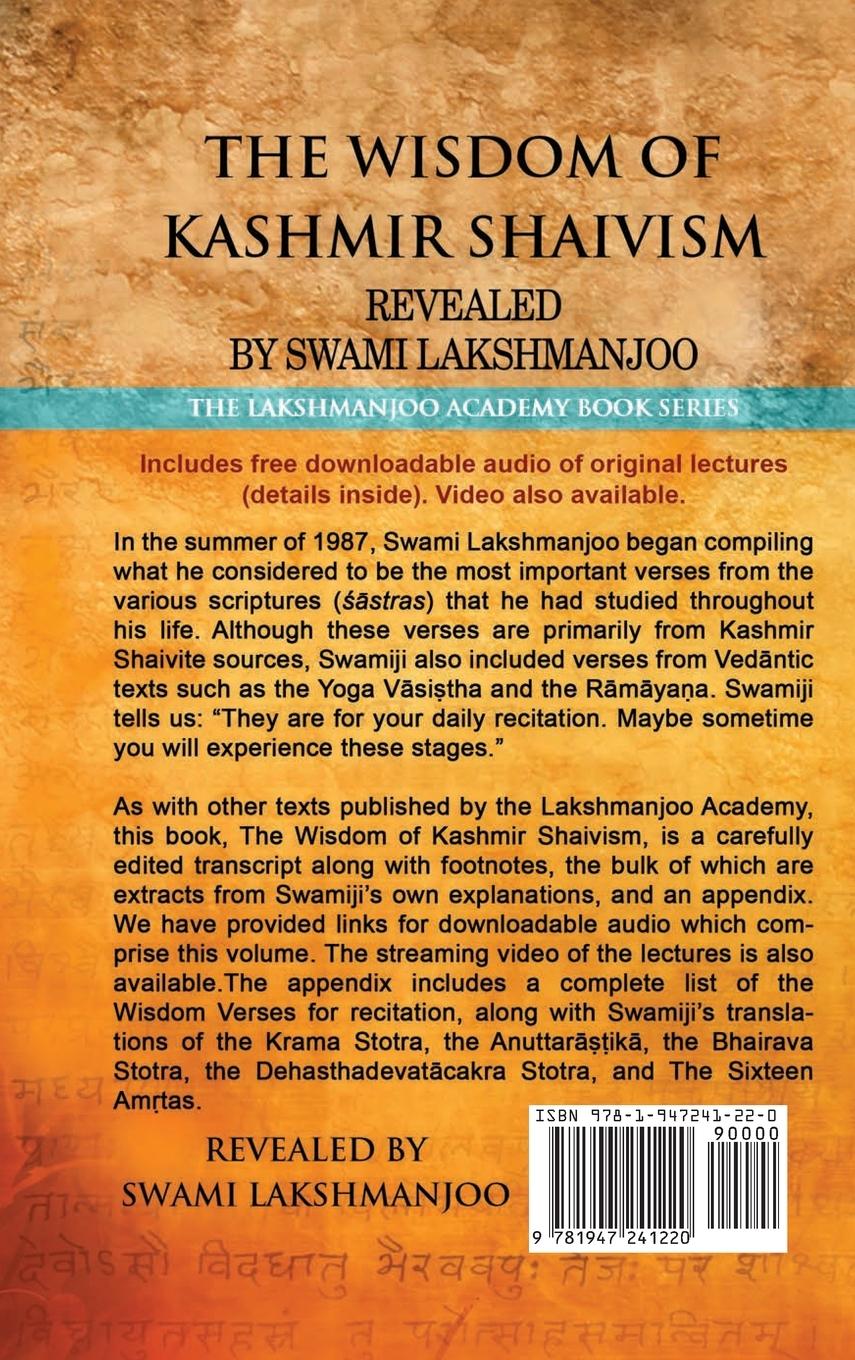 Rückseitencover The Wisdom of Kashmir Shaivism
