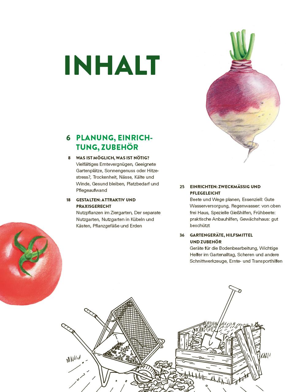 Beispielinhalt (Bild) Das große Gemüse- und Obstgartenbuch