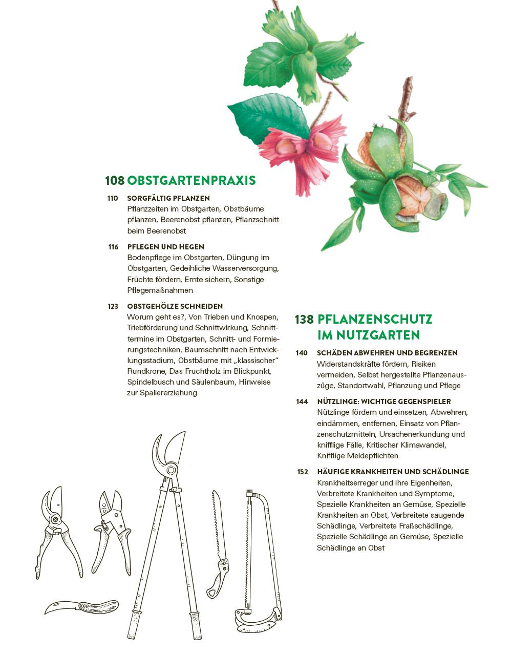 Beispielinhalt (Bild) Das große Gemüse- und Obstgartenbuch