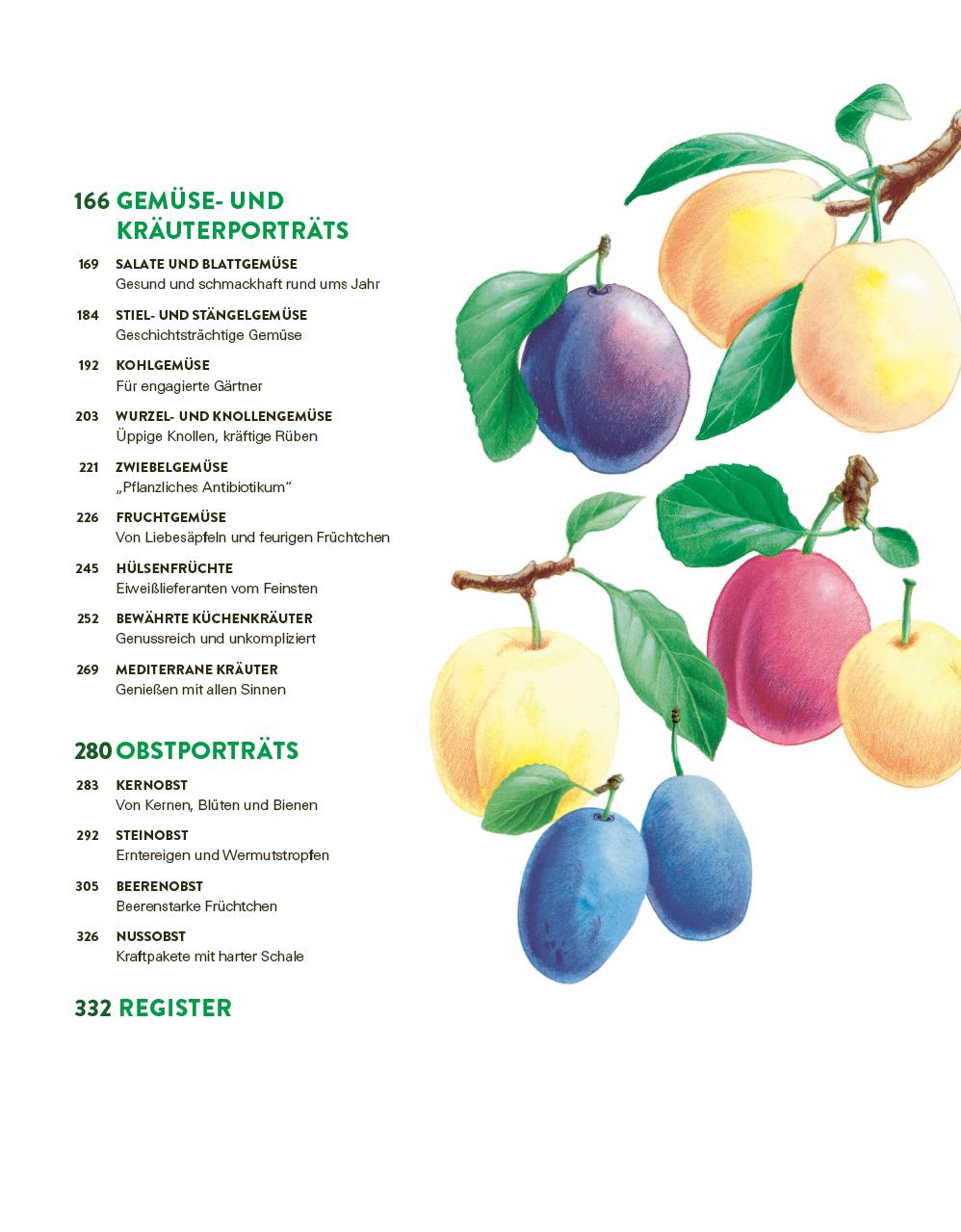 Beispielinhalt (Bild) Das große Gemüse- und Obstgartenbuch