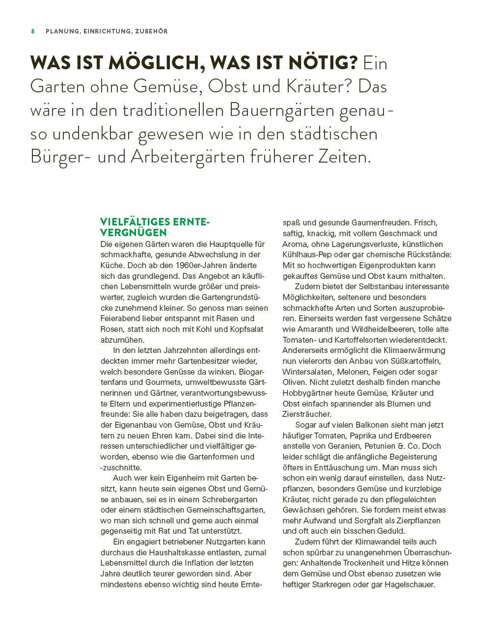Beispielinhalt (Bild) Das große Gemüse- und Obstgartenbuch
