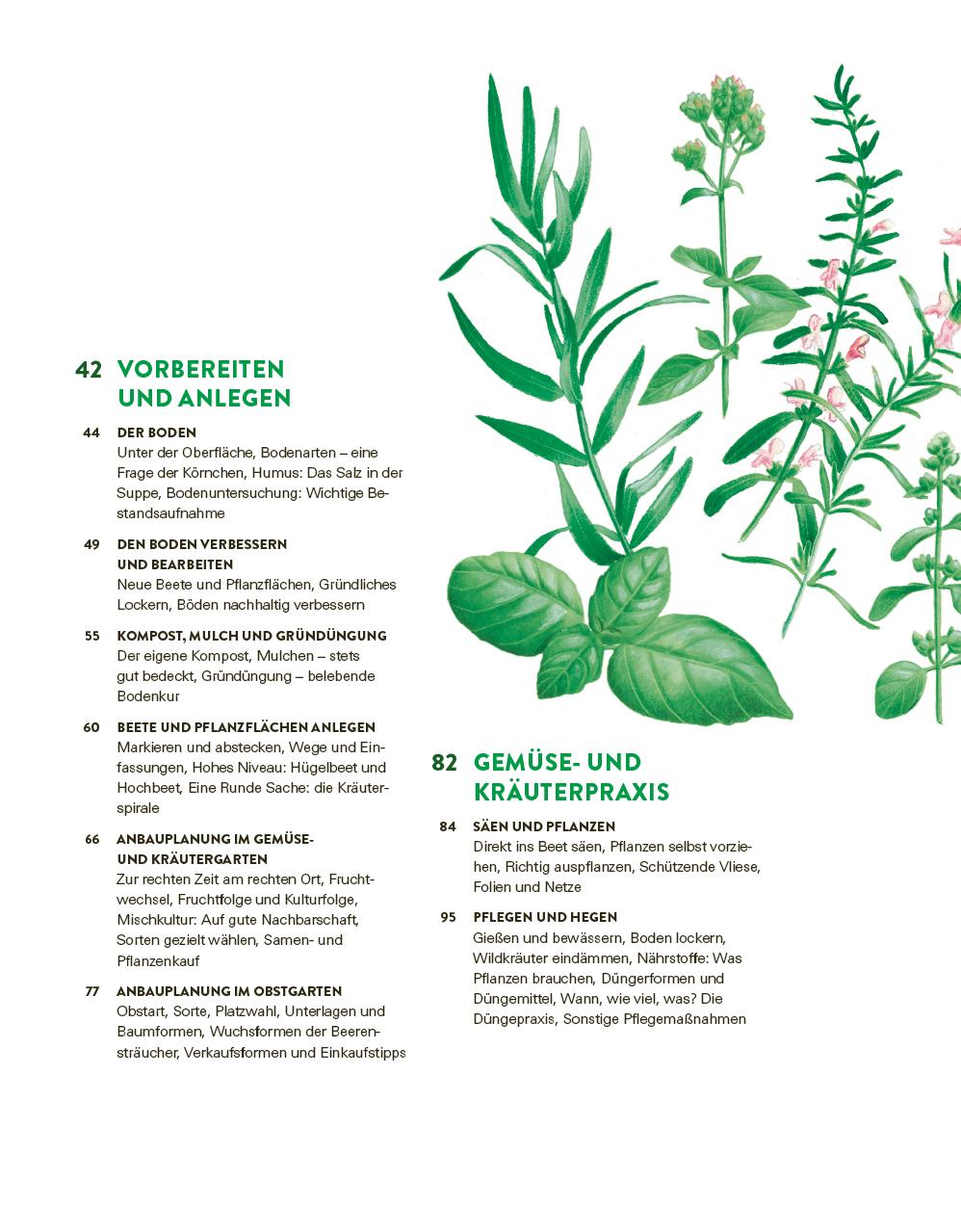 Beispielinhalt (Bild) Das große Gemüse- und Obstgartenbuch