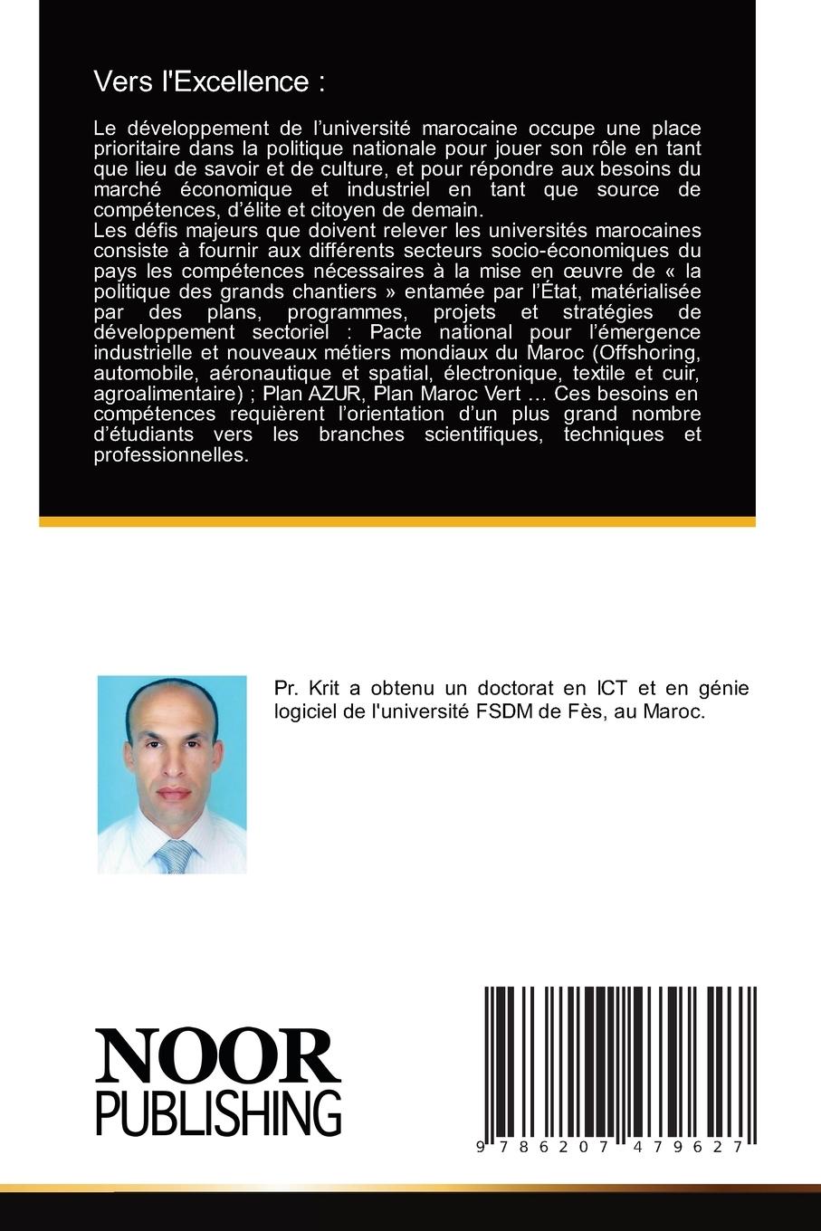 Rückseitencover Vers l'Excellence