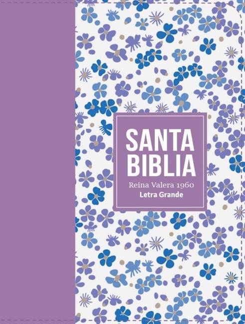 Vorderes Coverbild Biblia Rvr 1960 Compacta Símil Piel Flores Lila Claro (Bible Rvr 1960 Compact Size Leatherlike Light Lilac Flowers(spanish Edition)