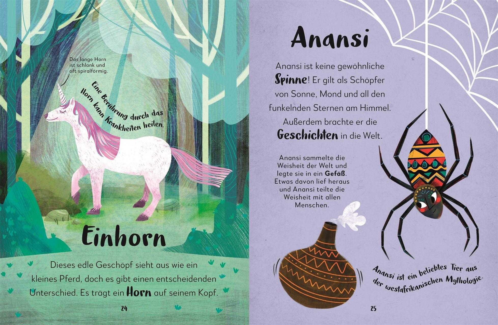 Beispielinhalt (Bild) Mein liebstes Buch der Drachen, Kobolde und Einhörner