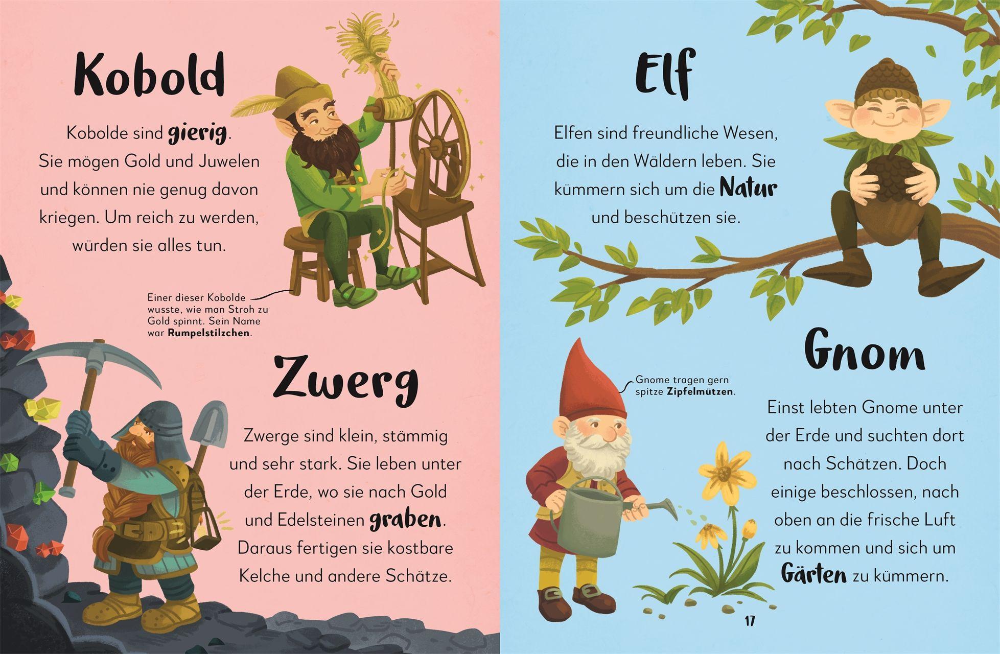 Beispielinhalt (Bild) Mein liebstes Buch der Drachen, Kobolde und Einhörner