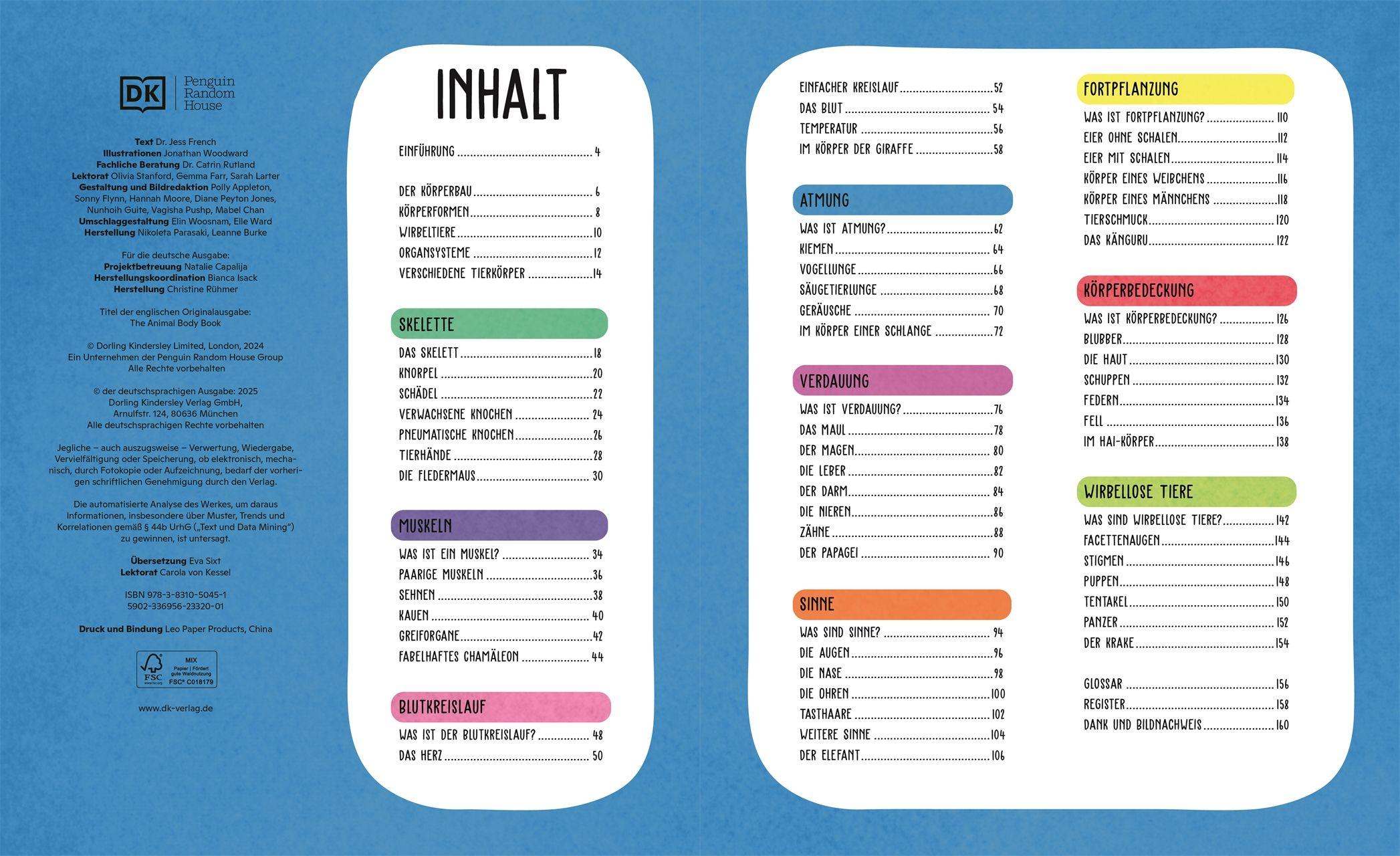 Beispielinhalt (Bild) Anatomie der Tiere