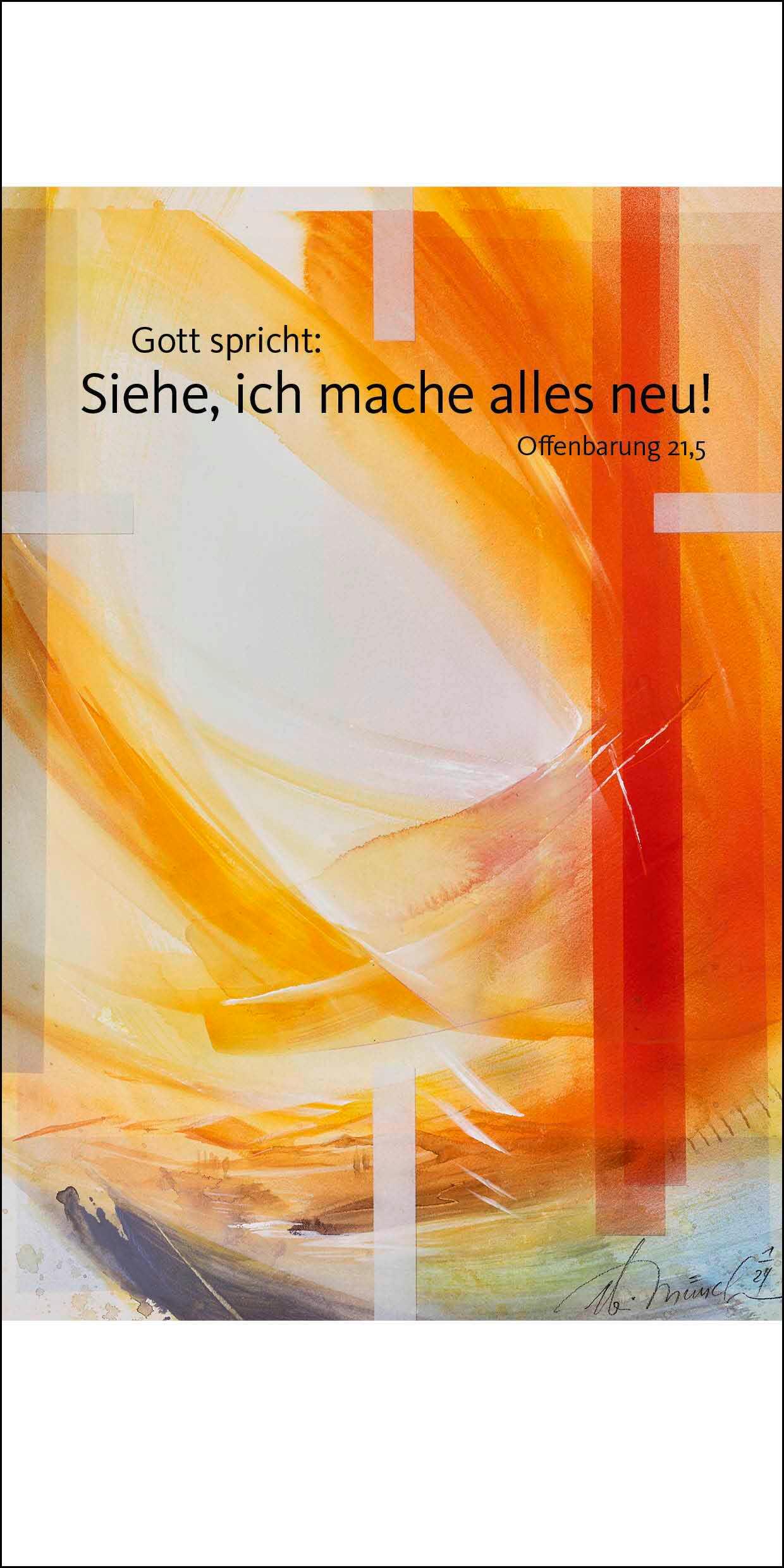 Vorderes Coverbild Jahreslosung Münch 2026, Faltkarte mit Betrachtung (10er-Set)